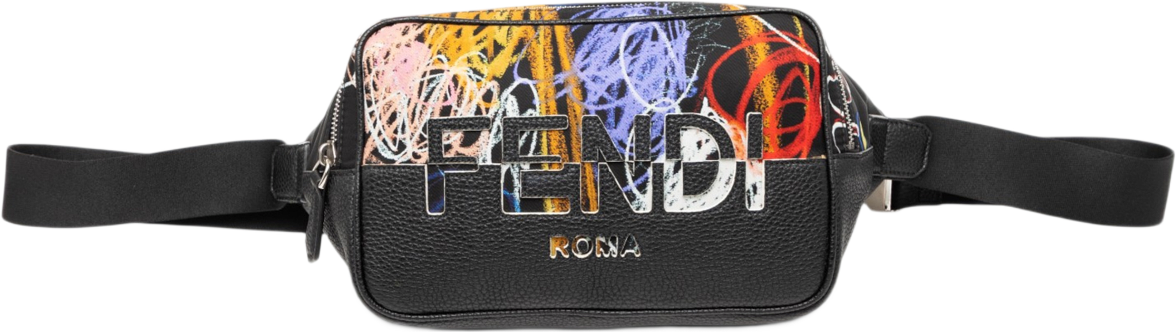 Fendi Noel Fielding Leather And Nylon Graffiti Belt Bag, från Luxclusif, i färgen black. Klicka för att öppna bilden i stort format