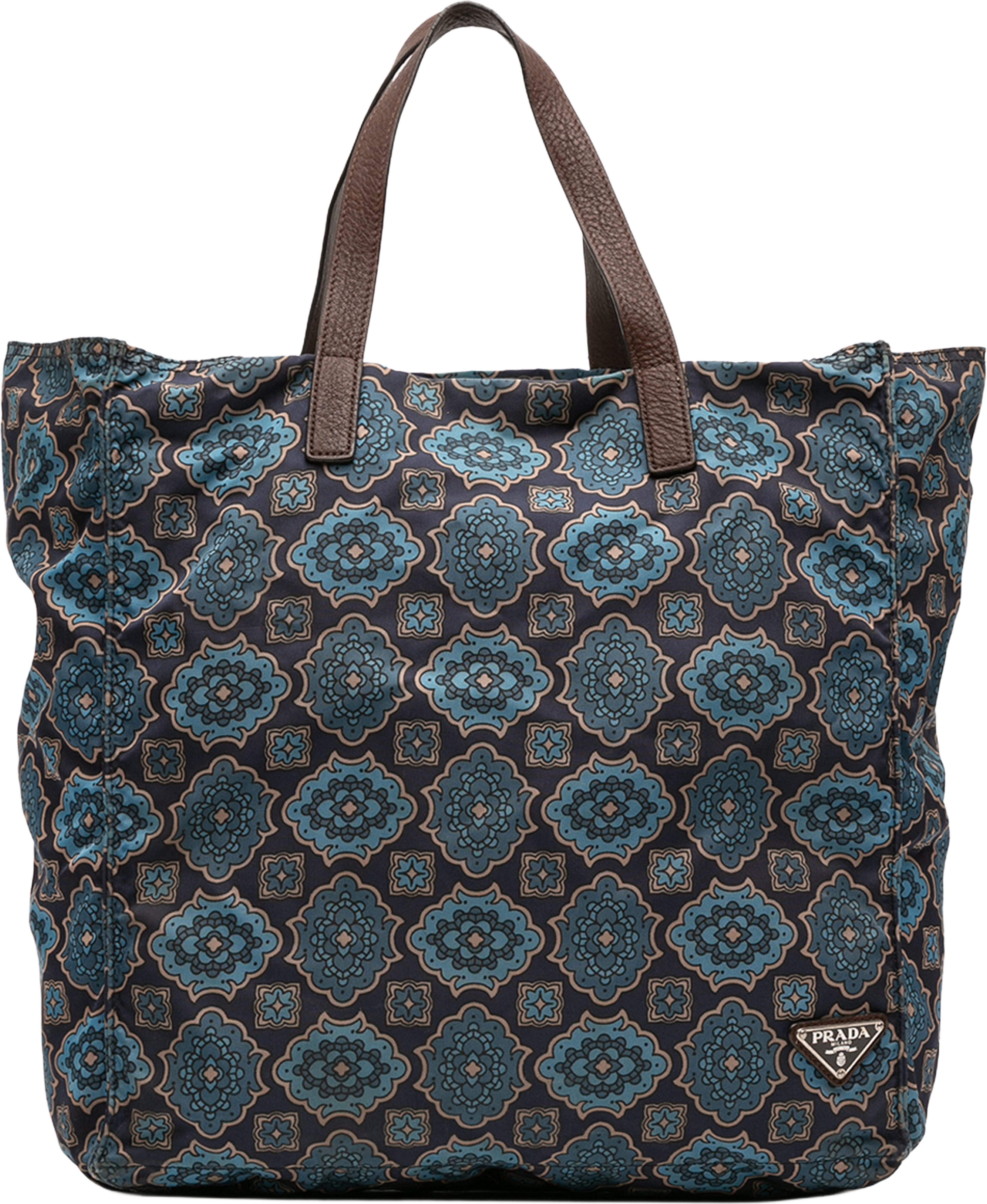 Prada Tessuto Stampato Tote, från Luxclusif, i färgen navy. Klicka för att öppna bilden i stort format