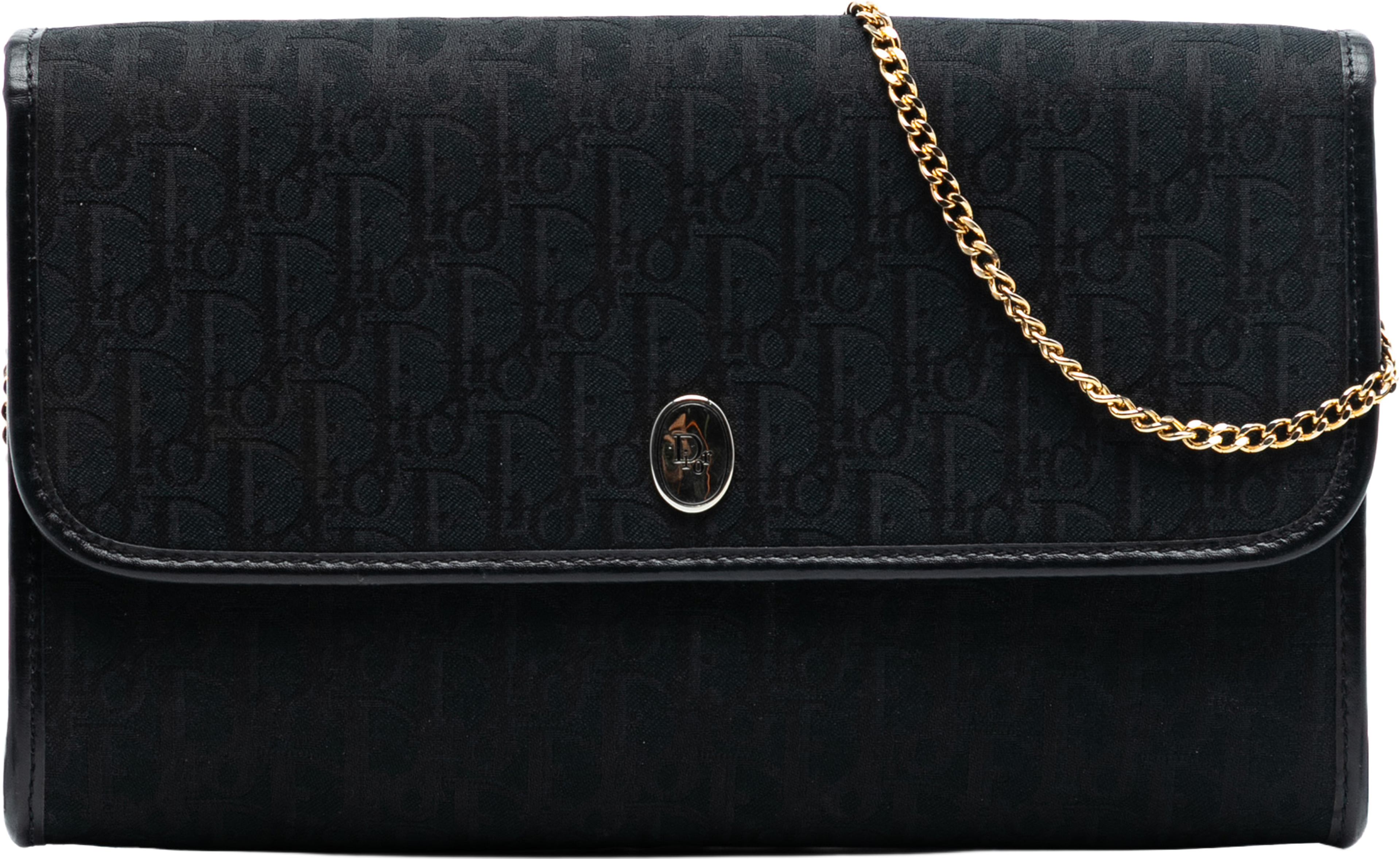 Dior Diorissimo Trotter Canvas Chain Shoulder Bag, från Luxclusif, i färgen black. Klicka för att öppna bilden i stort format