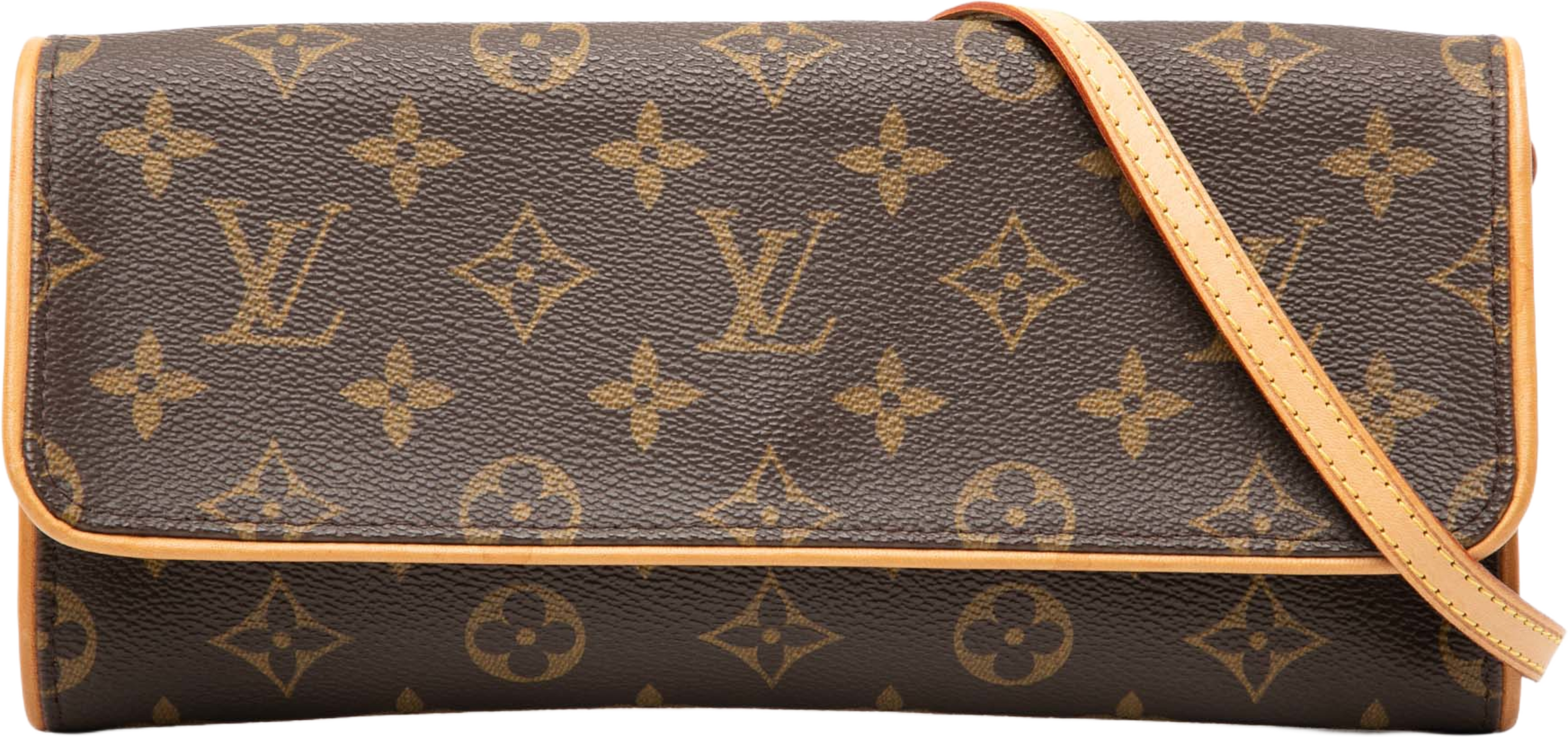 Louis Vuitton Monogram Pochette Twin Gm, från Luxclusif, i färgen brown. Klicka för att öppna bilden i stort format