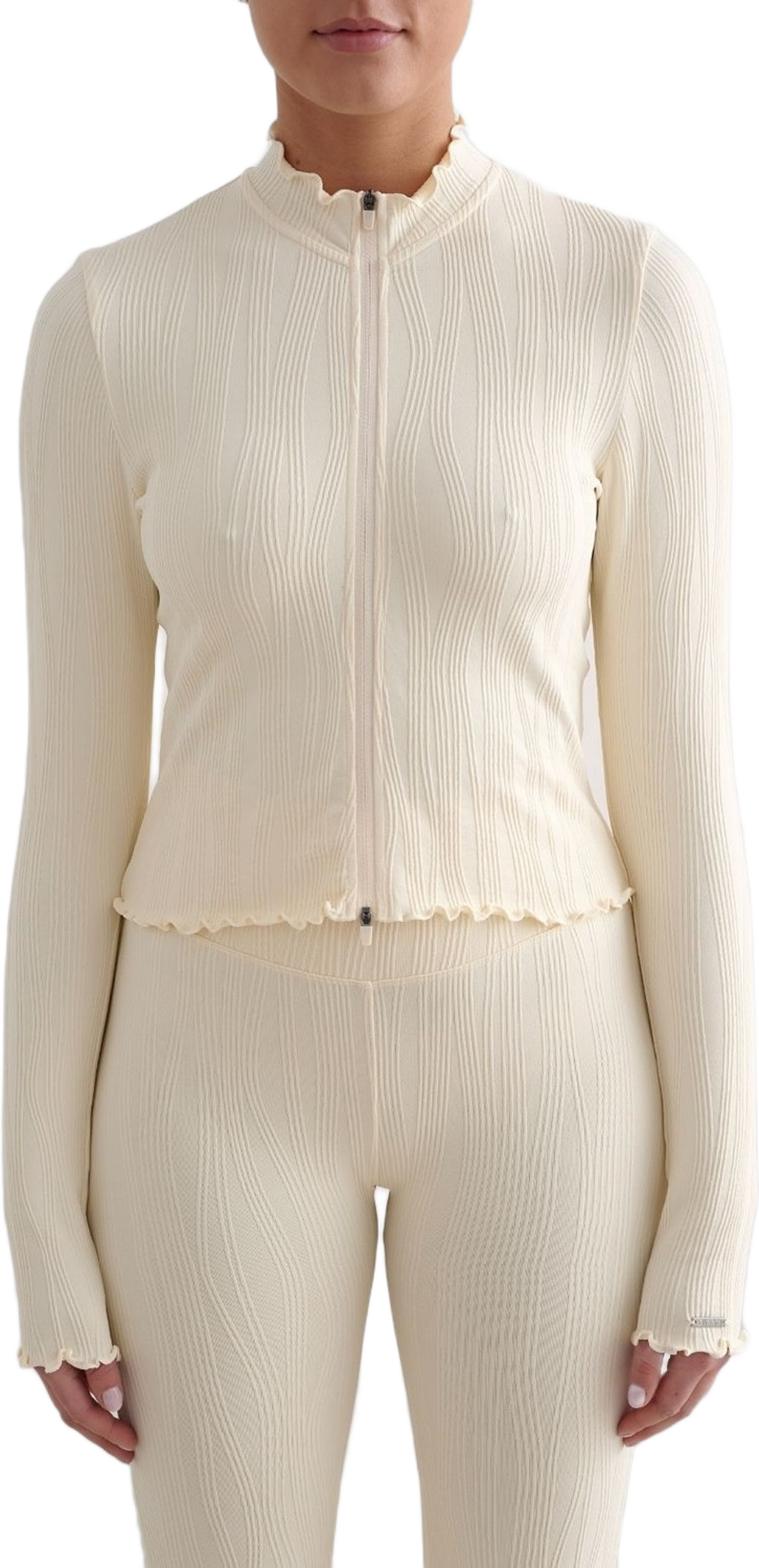 Almond White Tulip Zip Jacket