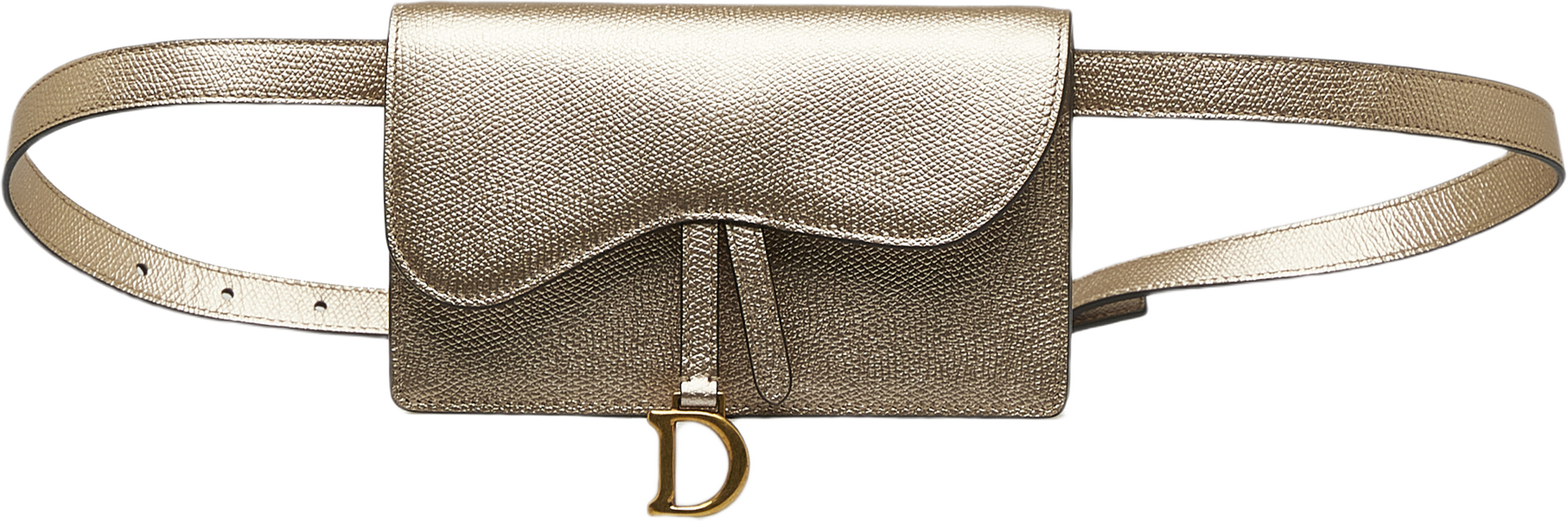 Dior Leather Saddle Belt Bag, från Luxclusif, i färgen gold.