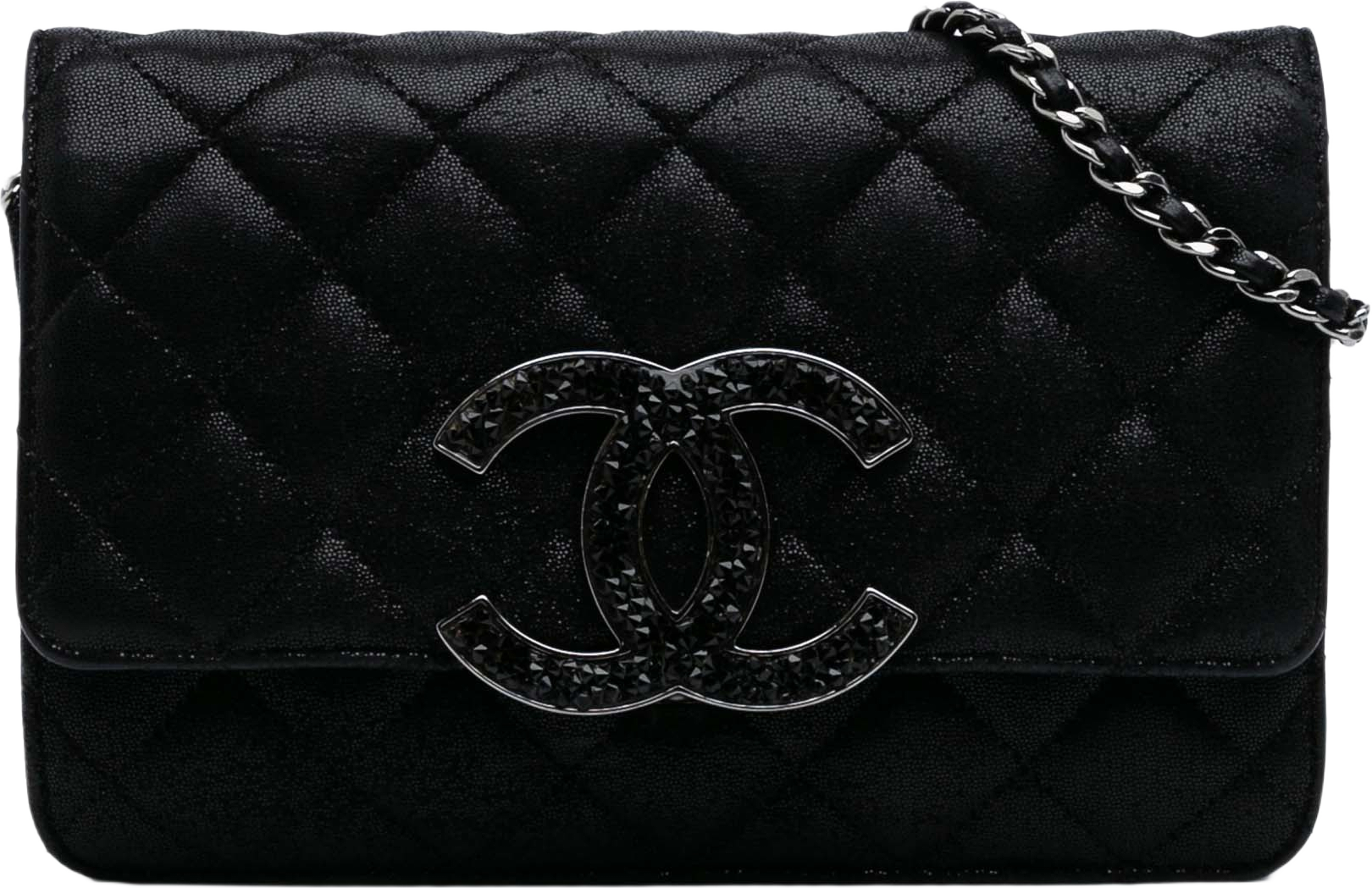 Chanel Iridescent Caviar Crystal Cc Wallet On Chain