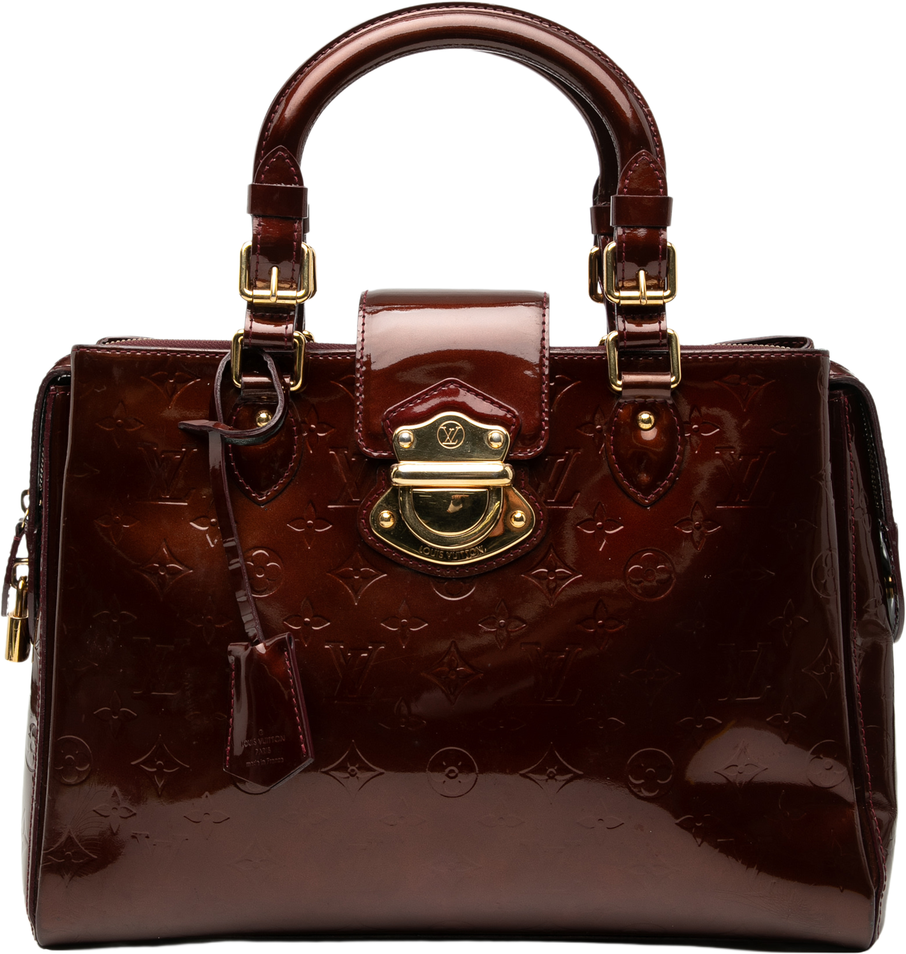 Louis Vuitton Monogram Vernis Melrose Avenue, från Luxclusif, i färgen burgundy. Klicka för att öppna bilden i stort format