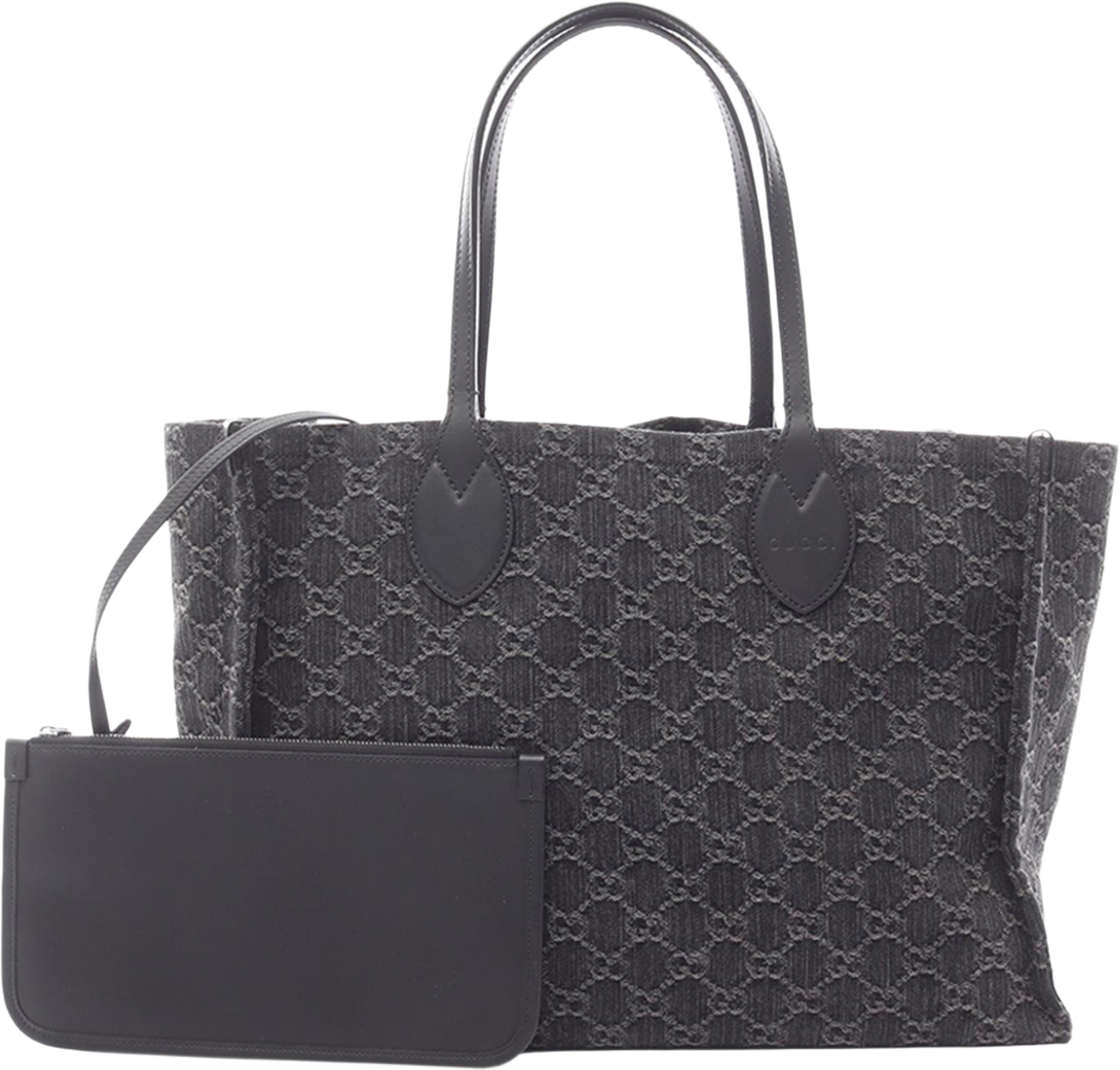Gucci Large Gg Denim Ophidia Tote, från Luxclusif, i färgen dark gray. Klicka för att öppna bilden i stort format