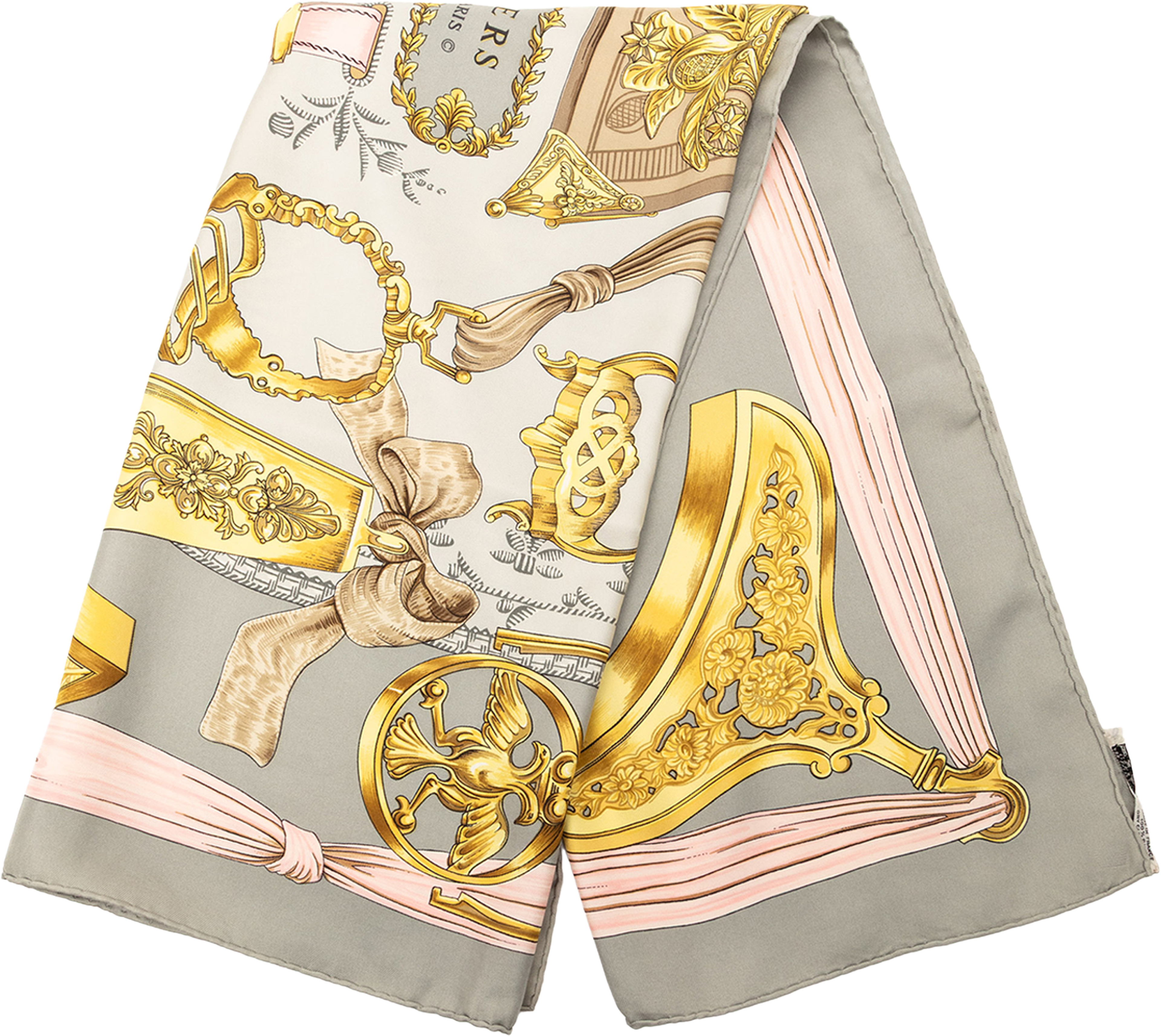 Hermès Etriers Silk Scarf, från Luxclusif, i färgen gray. Klicka för att öppna bilden i stort format