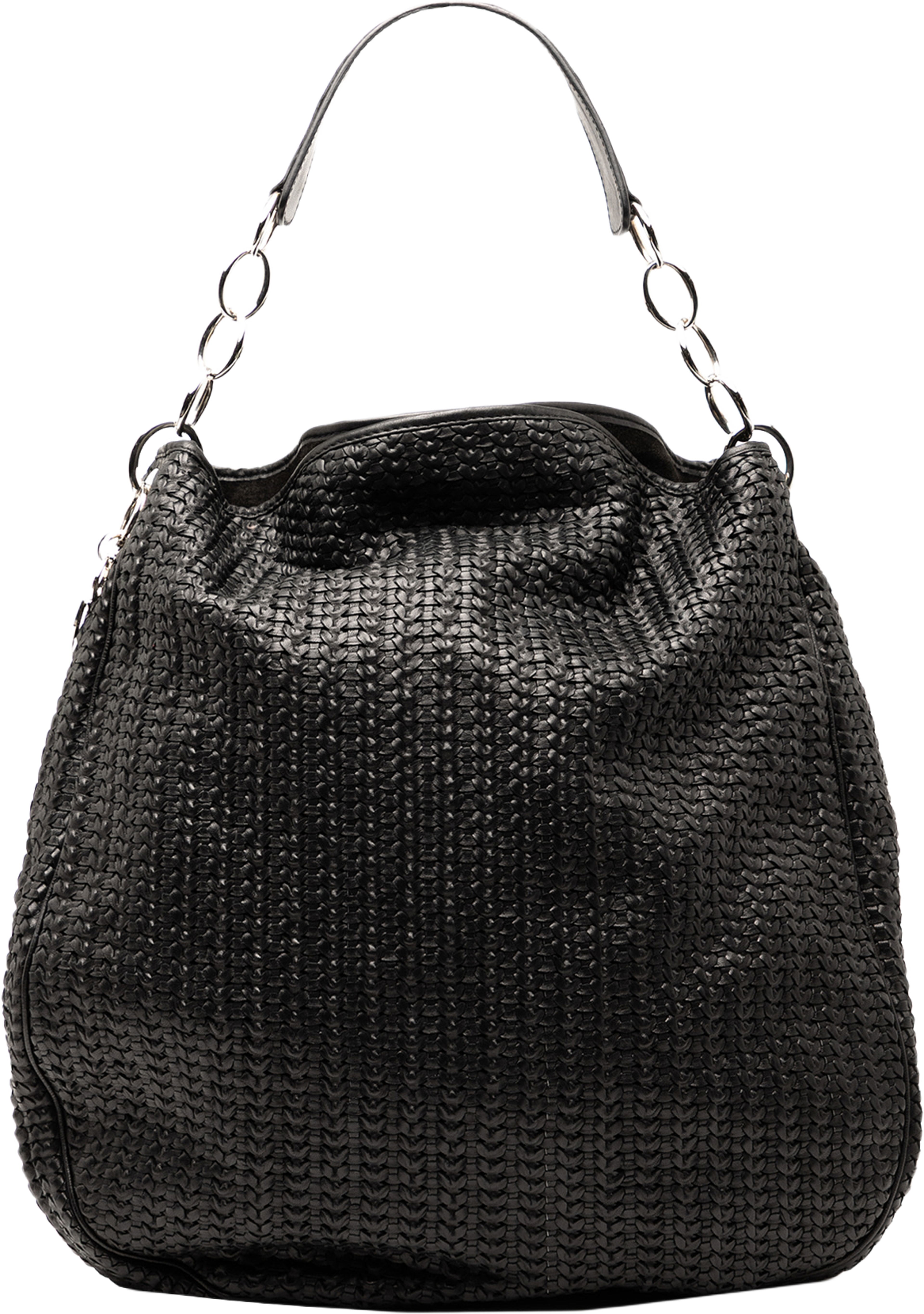 Dior Woven Lambskin Soft Lady Dior Hobo, från Luxclusif, i färgen black. Klicka för att öppna bilden i stort format