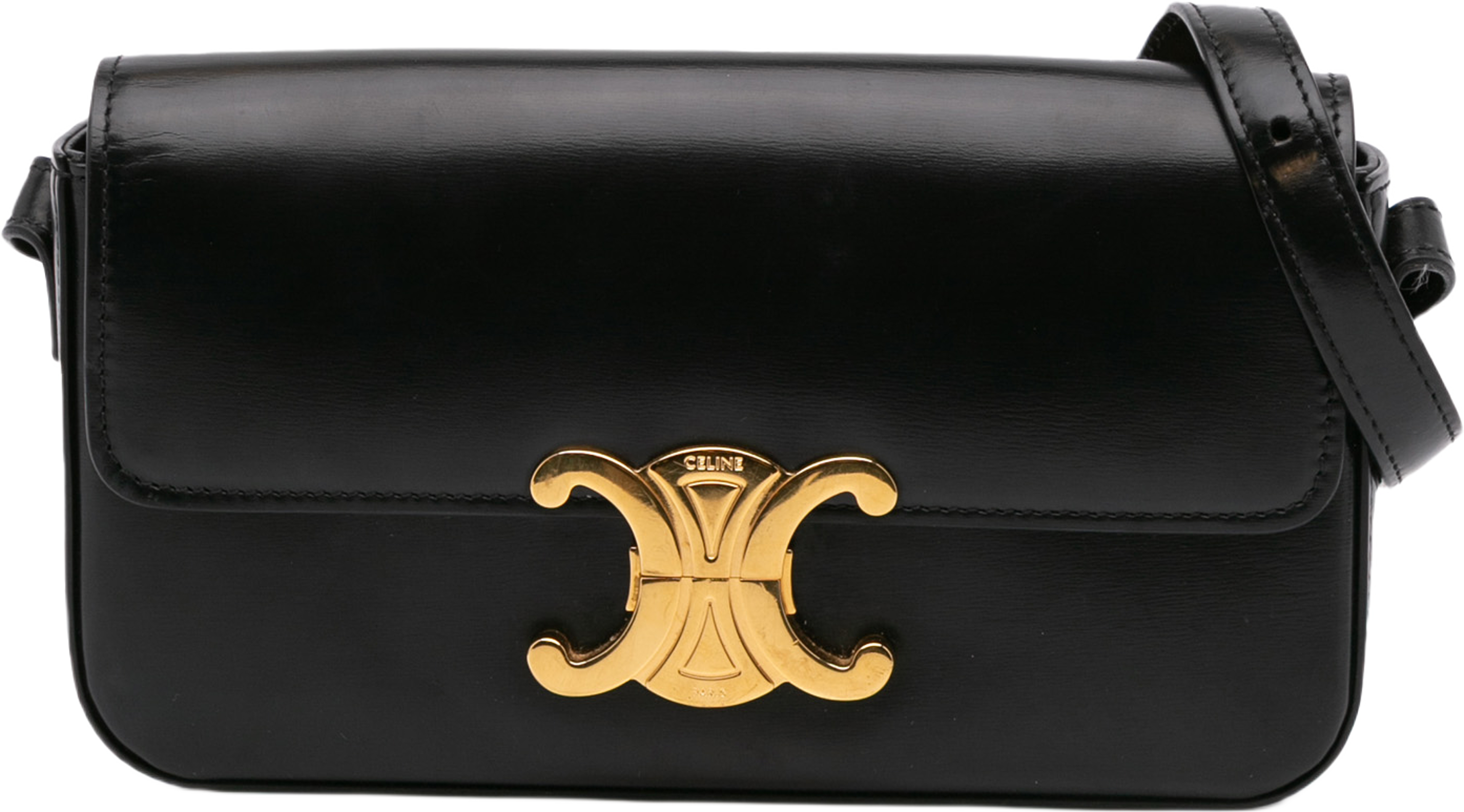 Celine Triomphe Leather Claude Shoulder Bag