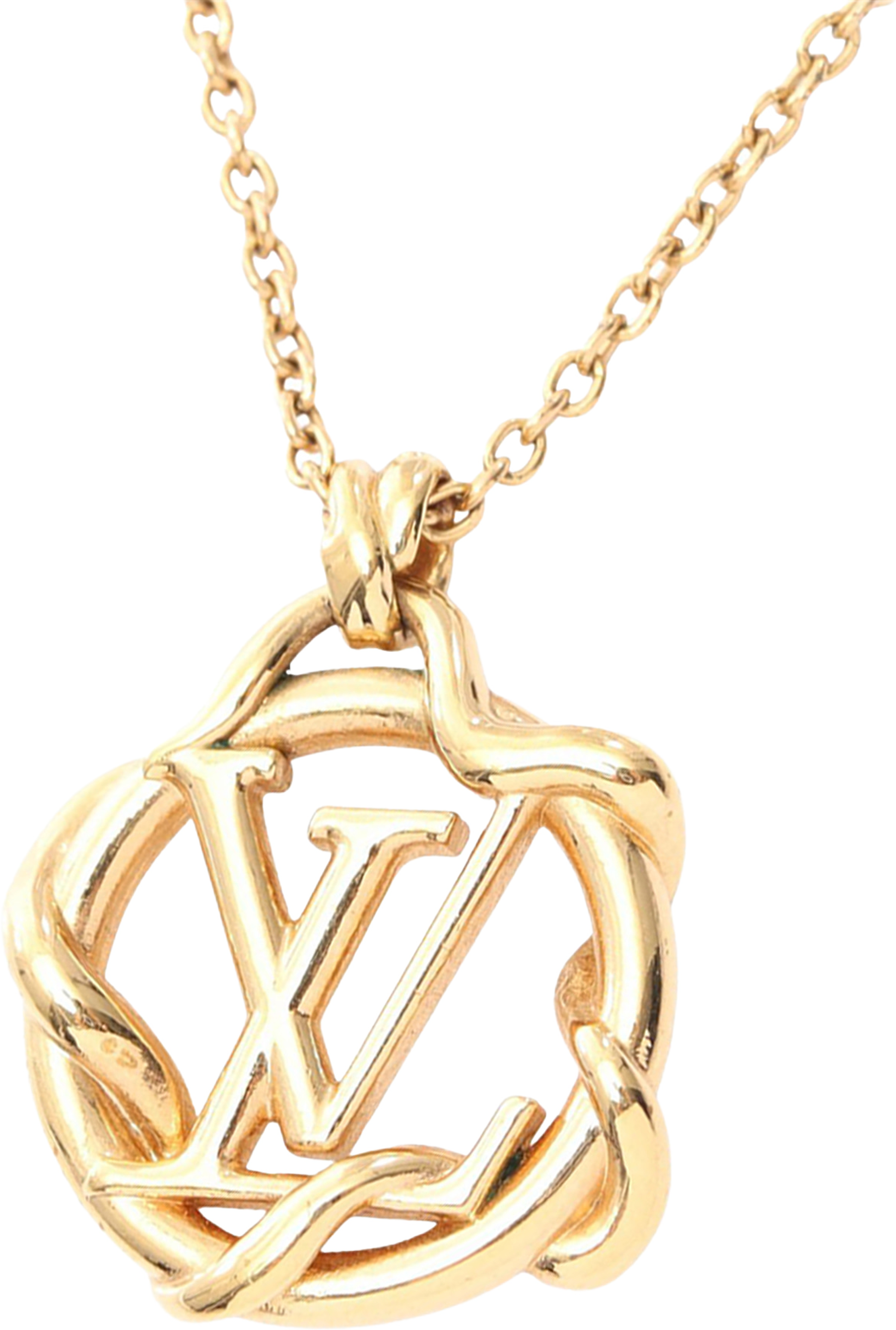 Louis Vuitton Gold Plated Garden Louise Necklace, från Luxclusif, i färgen gold. Klicka för att öppna bilden i stort format