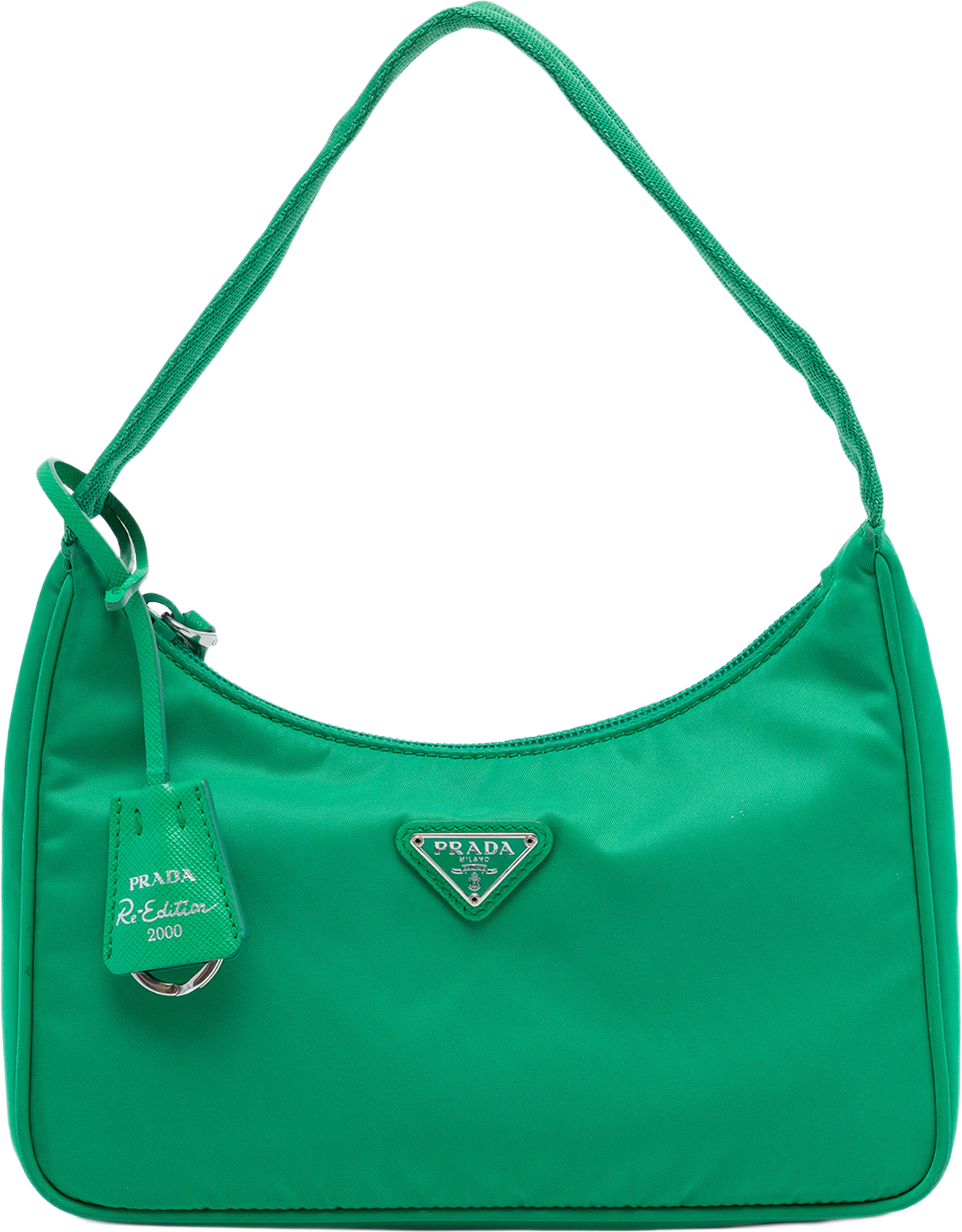Prada Mini Tessuto Re Edition 2000 Shoulder Bag, från Luxclusif, i färgen grön. Klicka för att öppna bilden i stort format