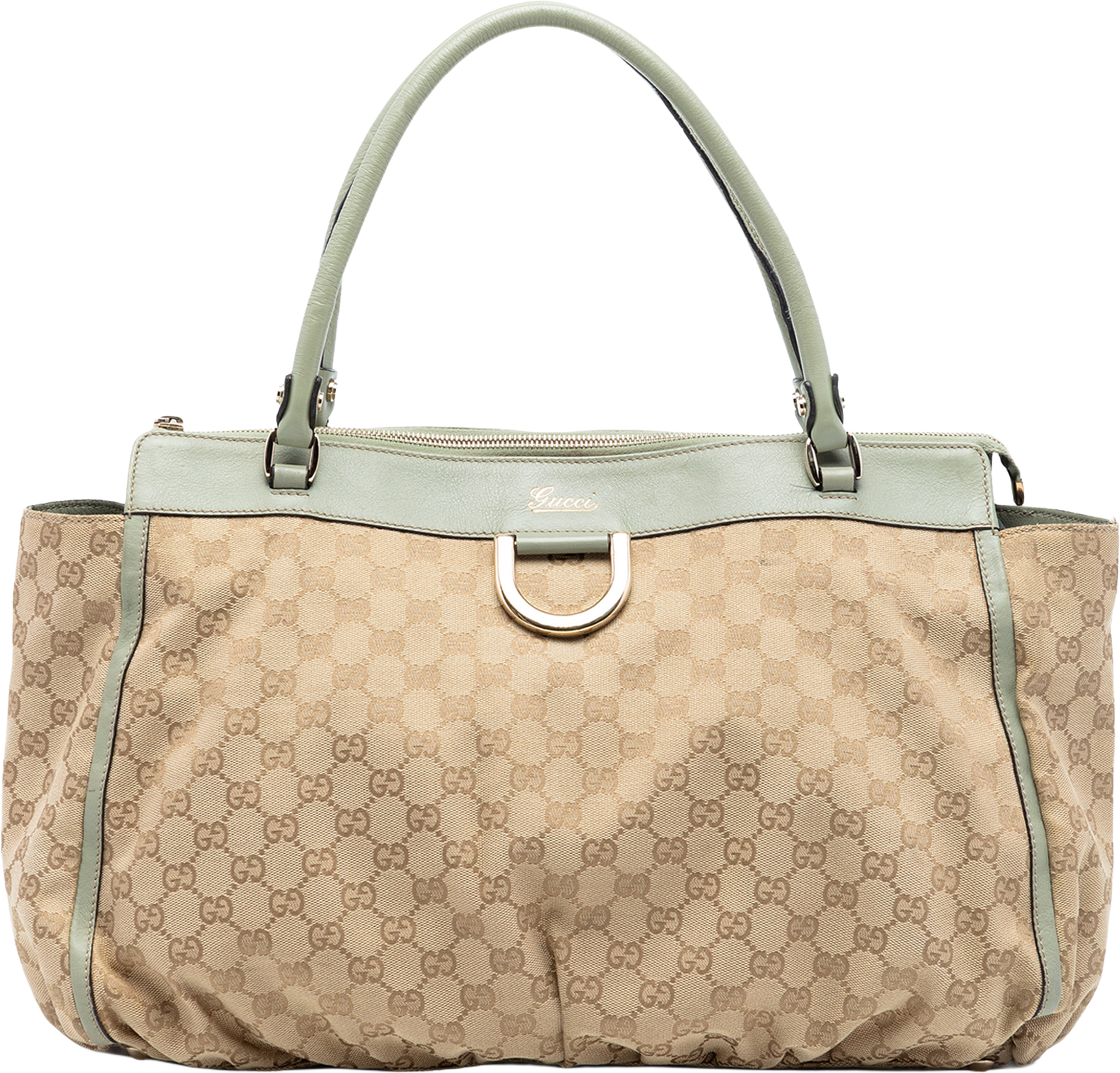 Gucci Gg Canvas Abbey D Ring Tote, från Luxclusif, i färgen beige. Klicka för att öppna bilden i stort format