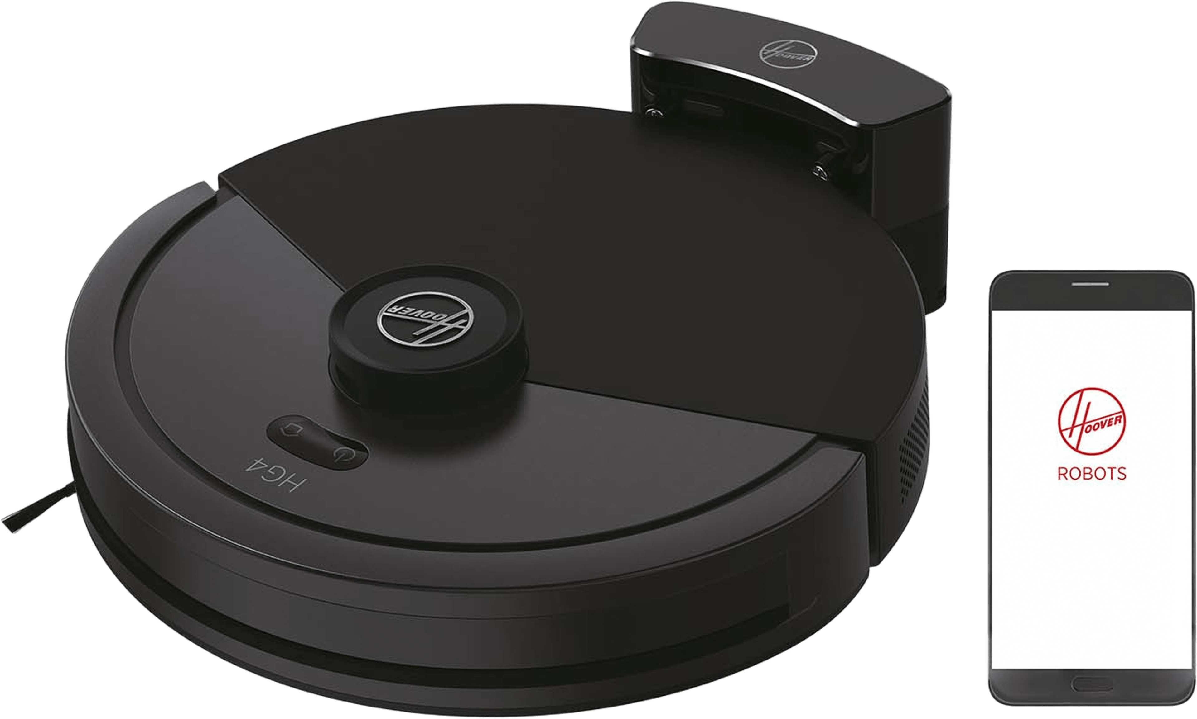 Robotdammsugare Hg4, från Hoover, i färgen svart. Klicka för att öppna bilden i stort format