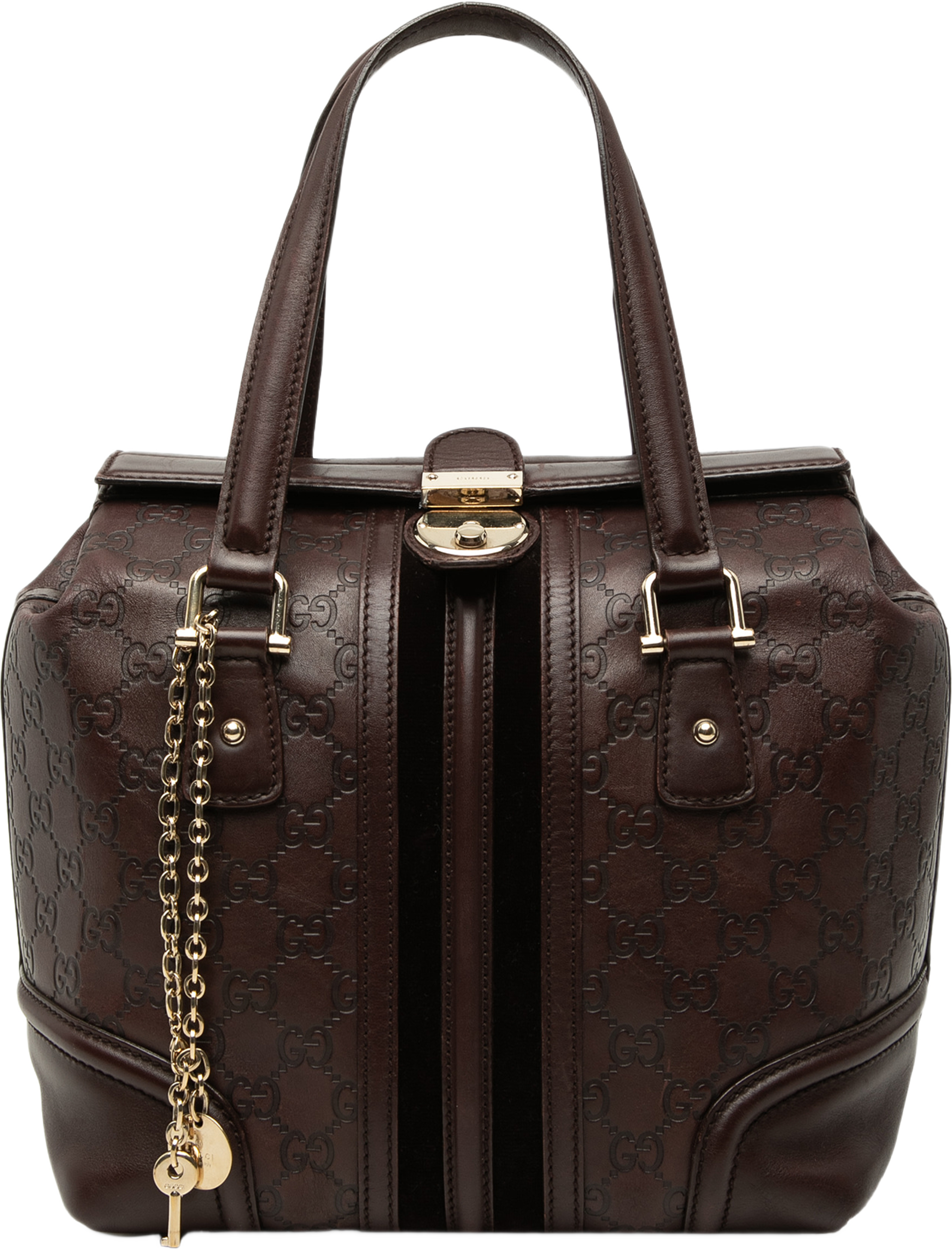 Gucci Guccissima Treasure Handbag, från Luxclusif, i färgen brun. Klicka för att öppna bilden i stort format