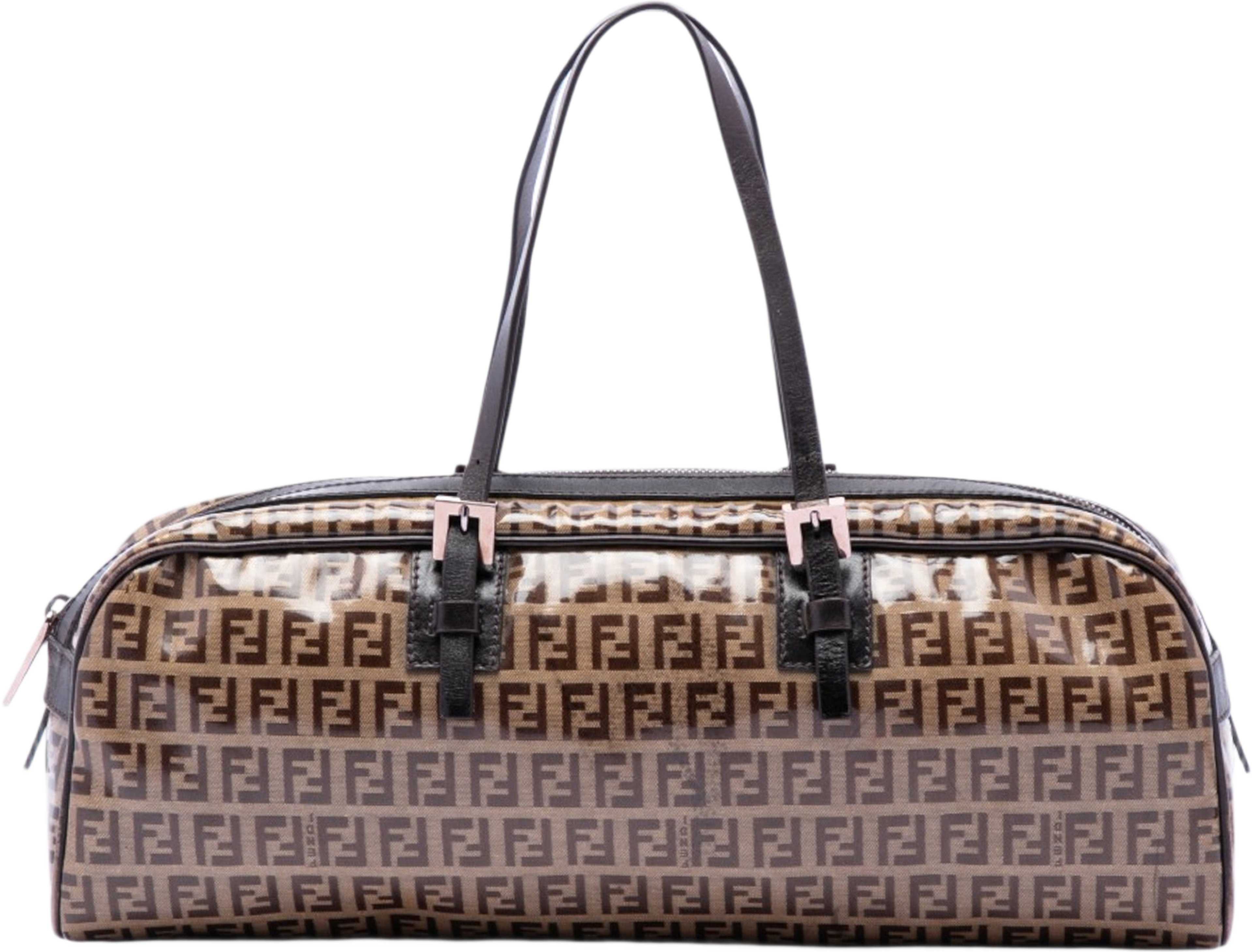 Fendi Zucchino Crystal Handbag, från Luxclusif, i färgen brun. Klicka för att öppna bilden i stort format