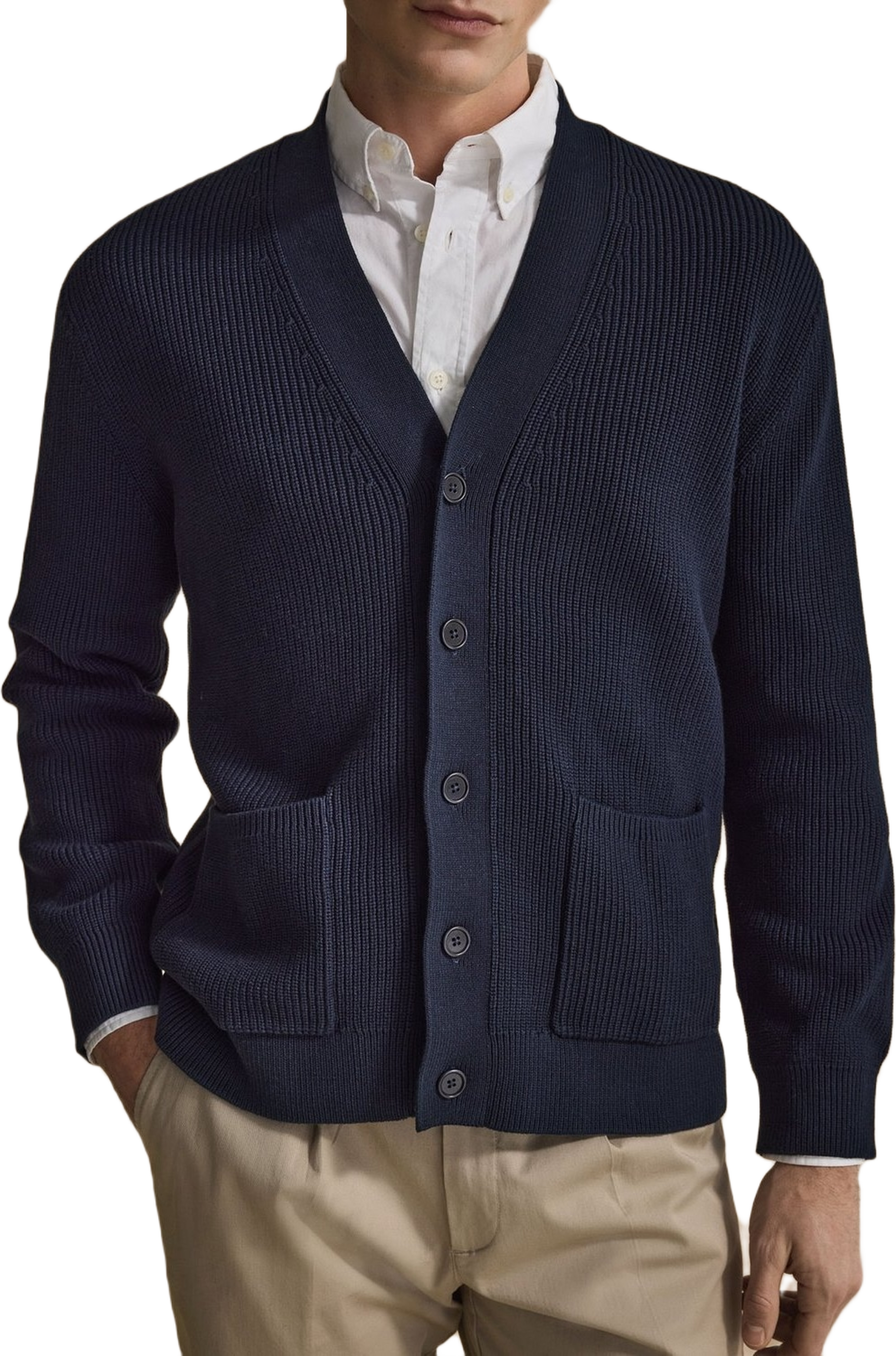Cotton Rib Knitted Cardigan (elio)