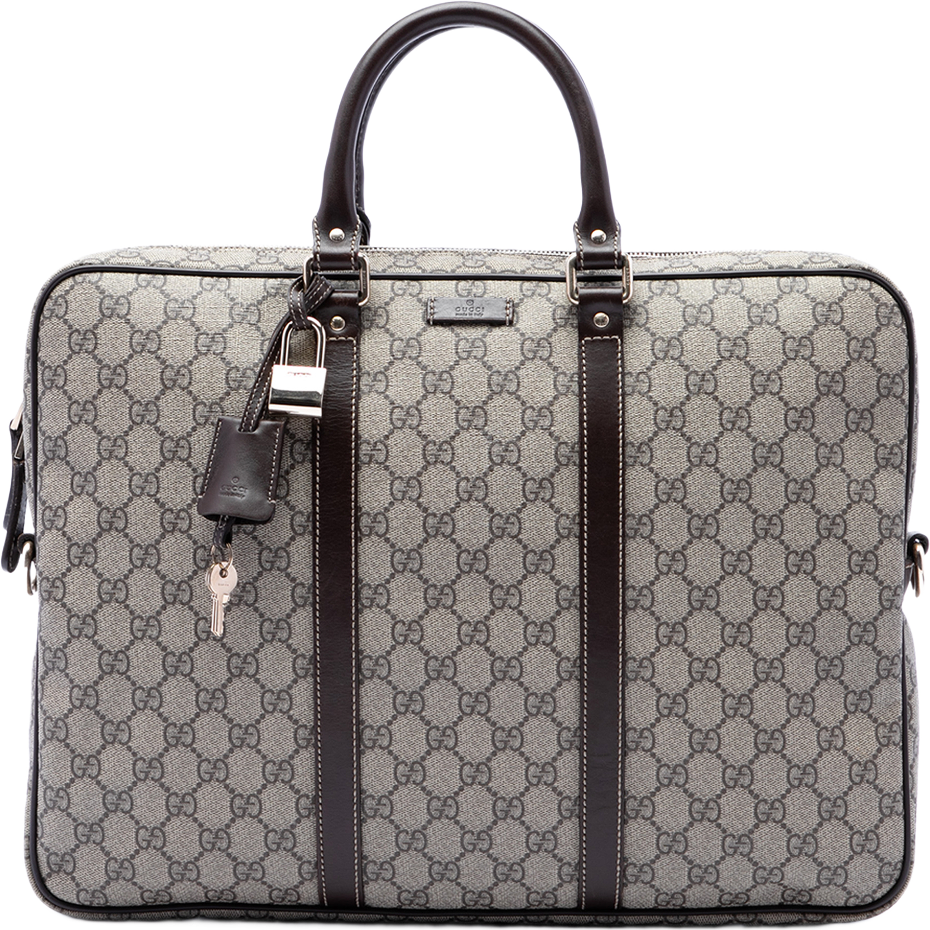 Gucci Gg Supreme Business Bag, från Luxclusif, i färgen beige. Klicka för att öppna bilden i stort format