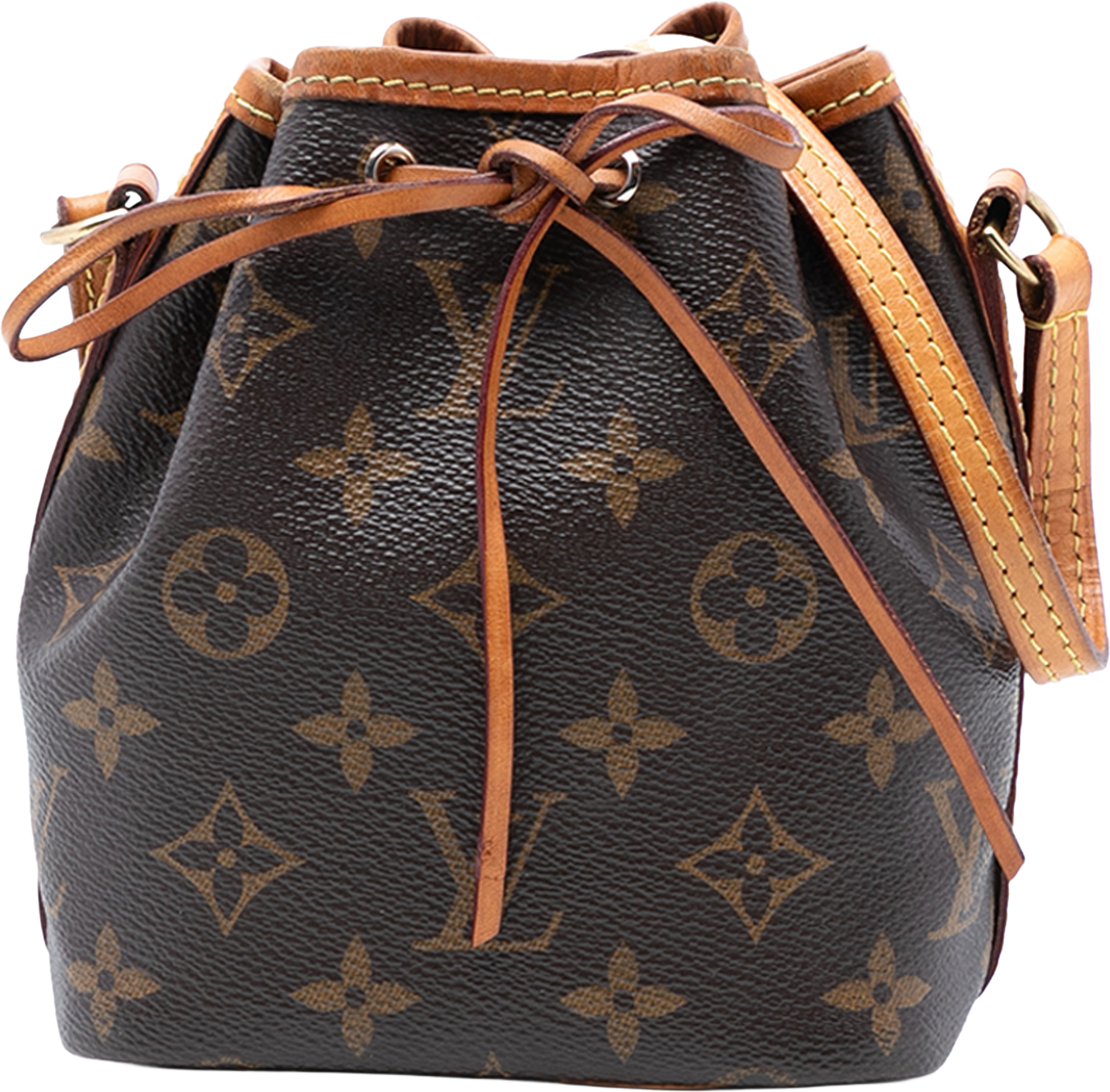 Louis Vuitton Monogram Nano Noe, från Luxclusif, i färgen brown. Klicka för att öppna bilden i stort format