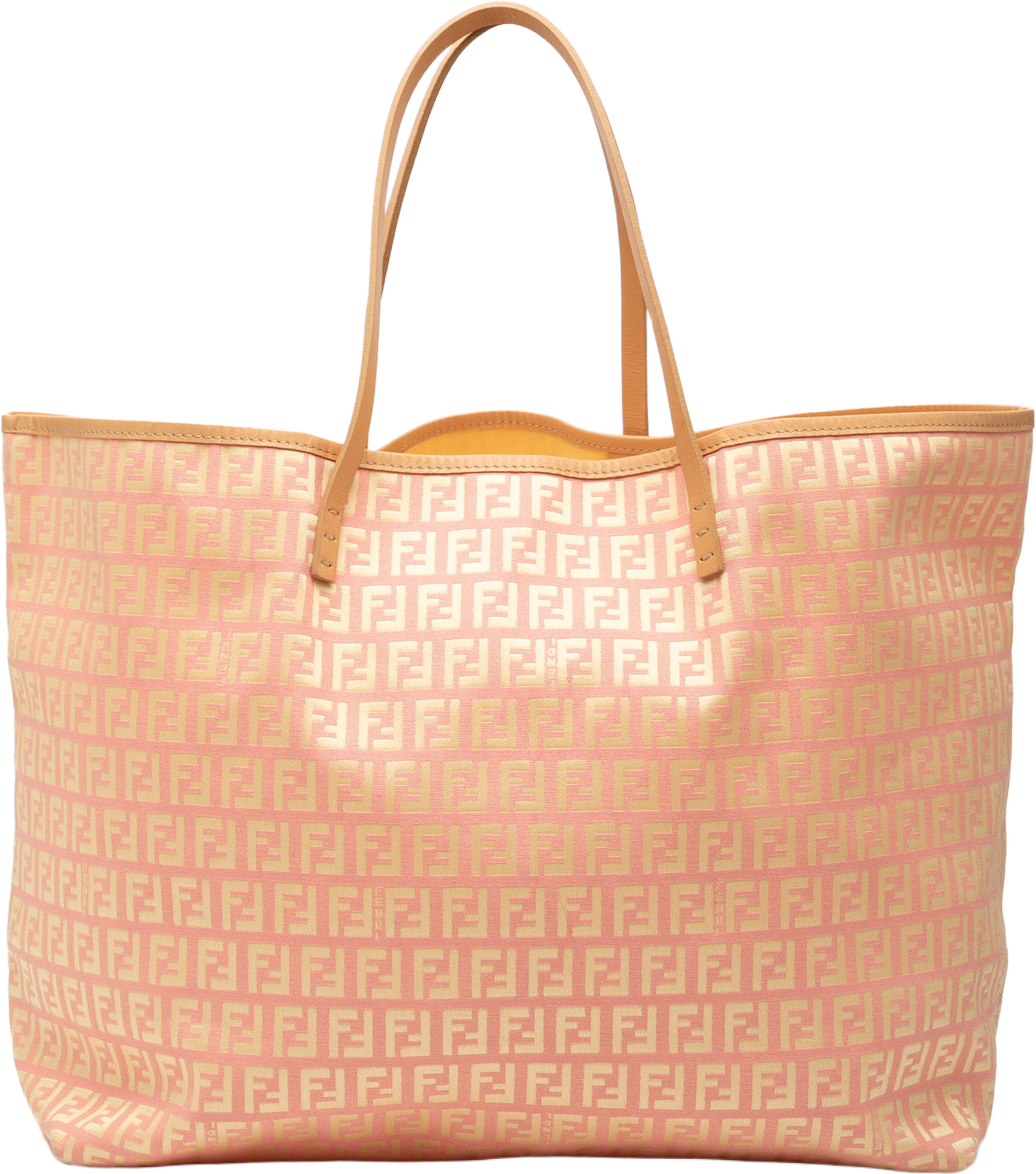 Fendi Medium Zucchino Canvas Roll Tote, från Luxclusif, i färgen pink. Klicka för att öppna bilden i stort format