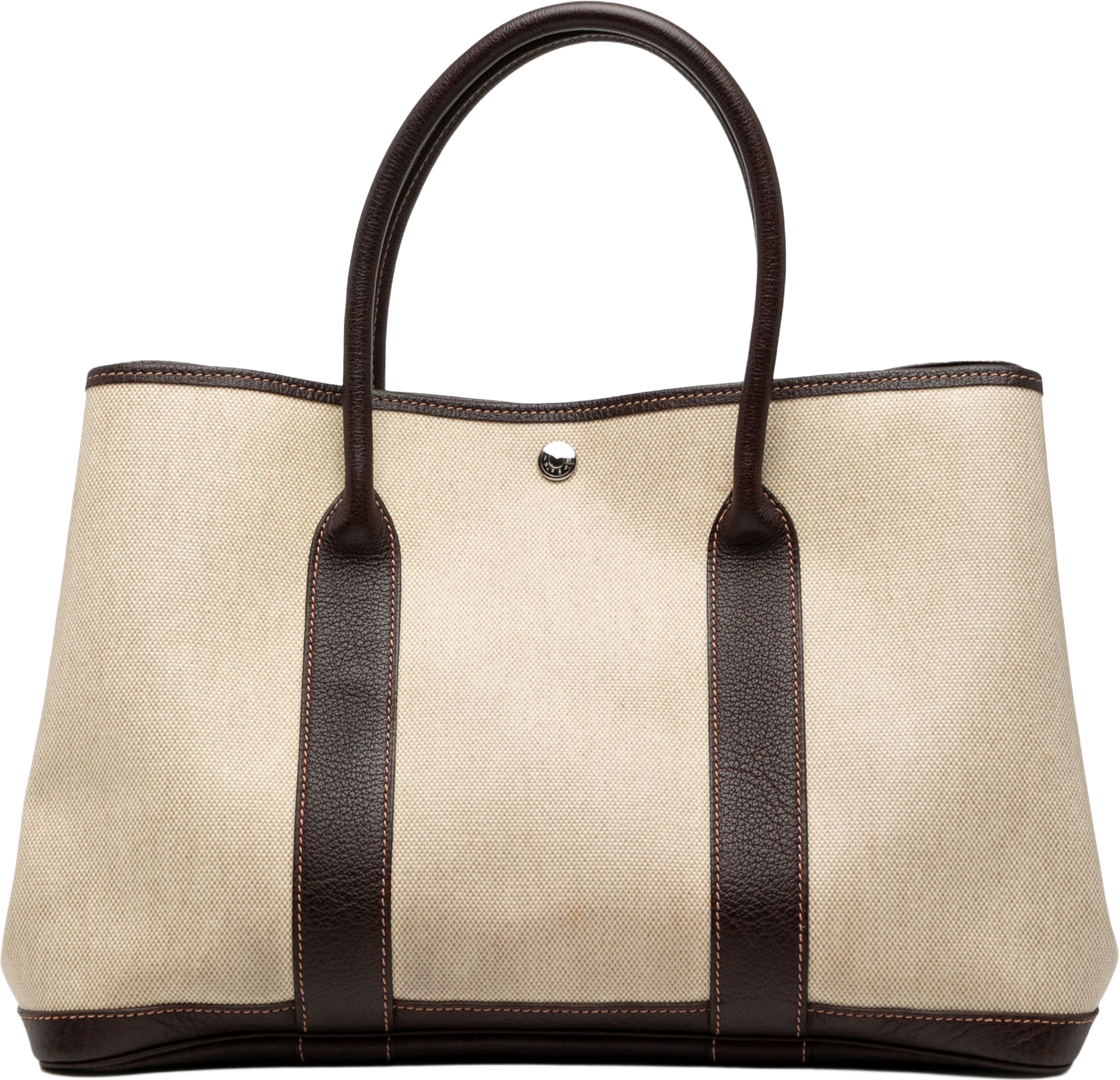 Hermès Toile And Negonda Garden Party 36, från Luxclusif, i färgen beige. Klicka för att öppna bilden i stort format