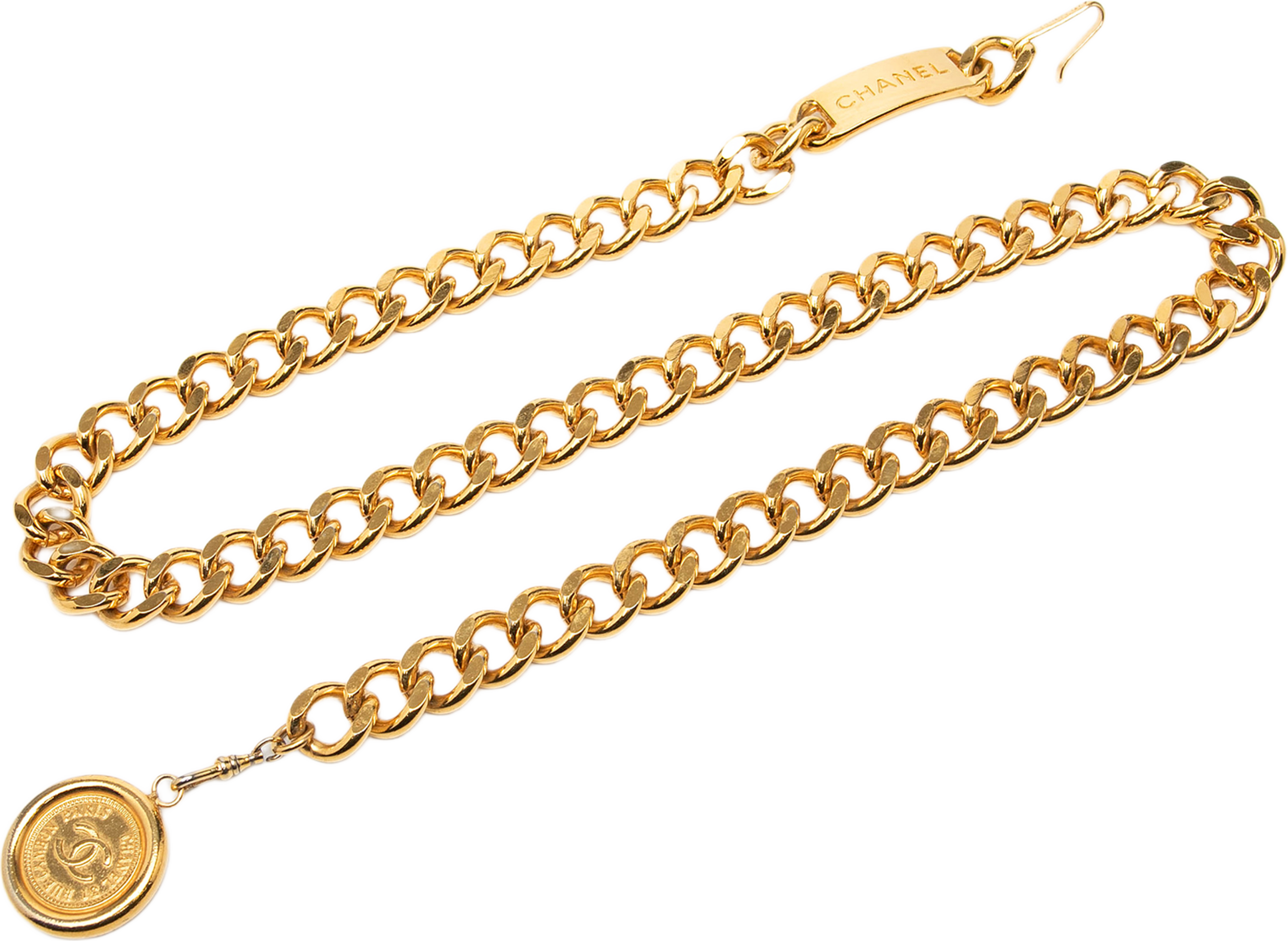 Chanel Cc Gold Plated 31 Rue Cambon Medallion Chain Belt, från Luxclusif, i färgen guld. Klicka för att öppna bilden i stort format