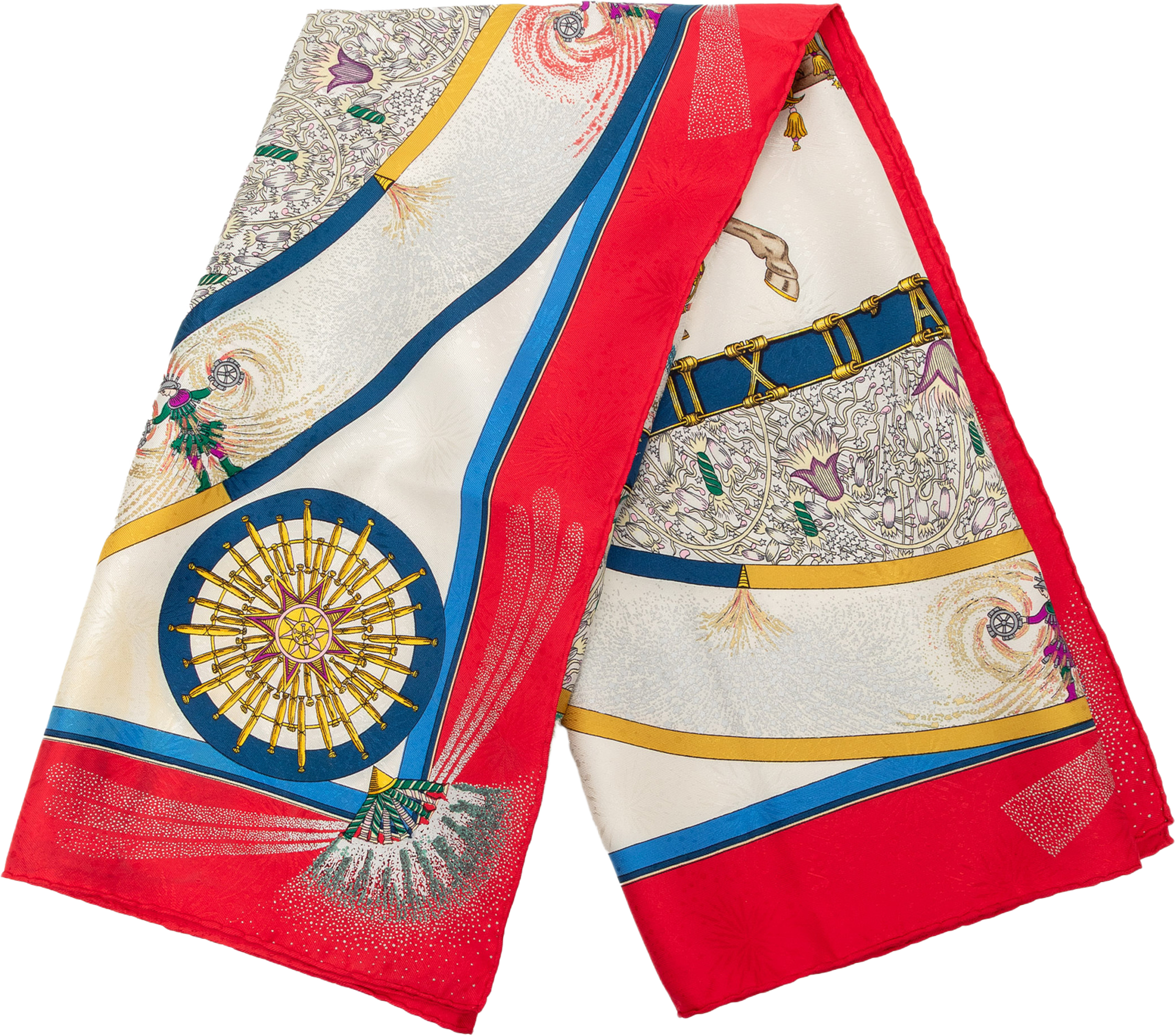 Hermès Feux D Artifice Silk Scarf 90, från Luxclusif, i färgen white. Klicka för att öppna bilden i stort format