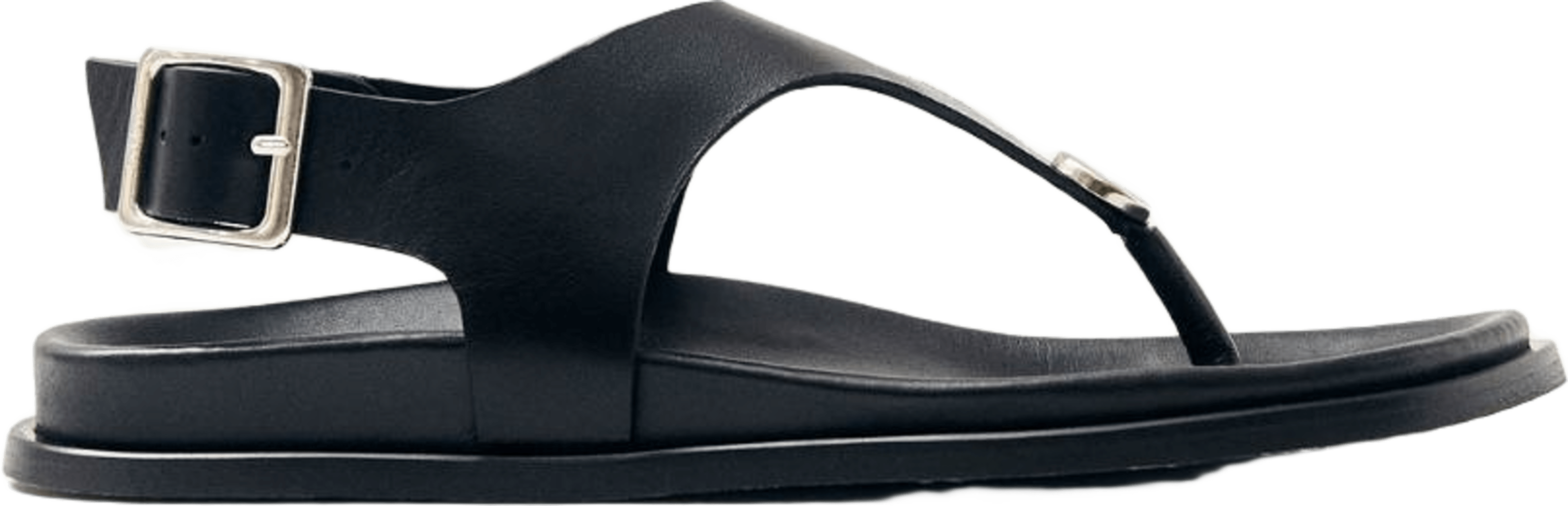 Harbor Black Leather Sandals