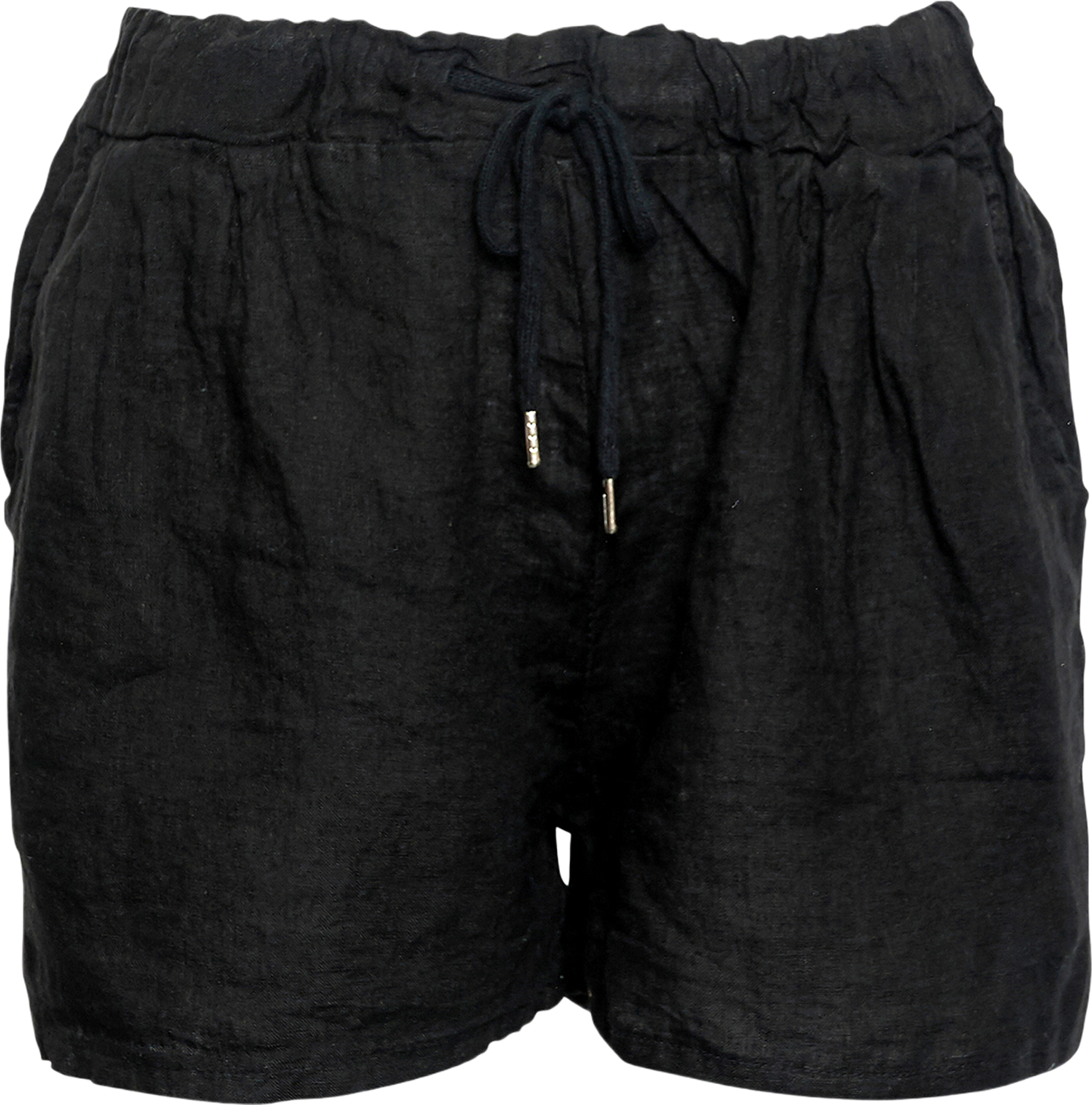 17691, Shorts, Linen - Black
