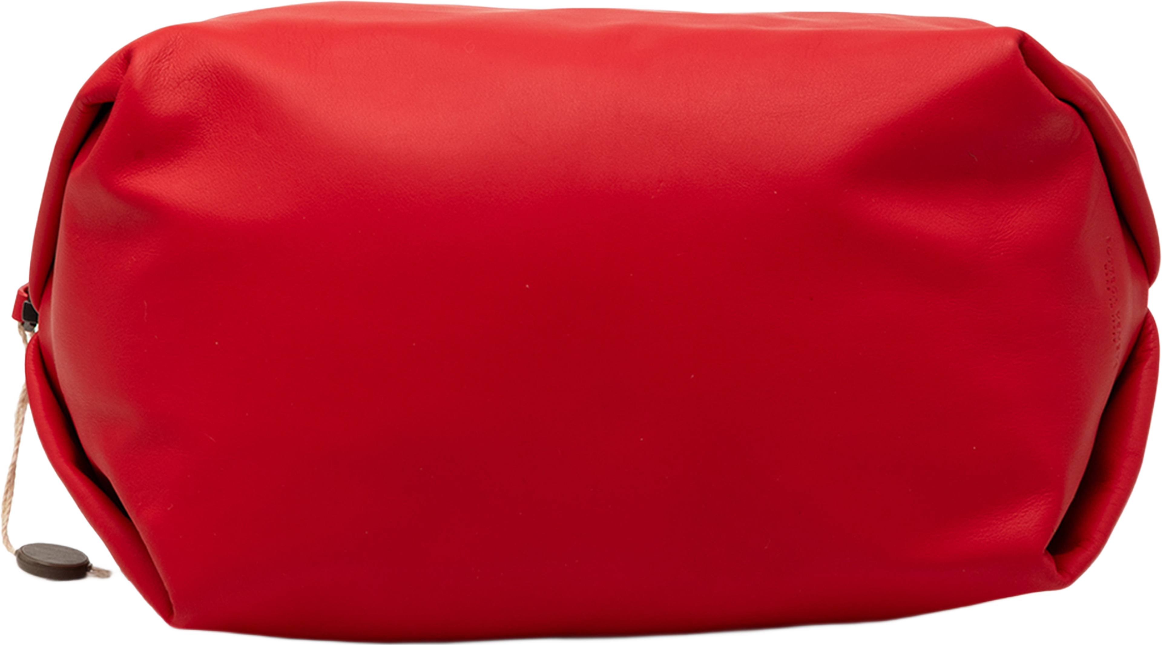 Bottega Veneta Lambskin Pouch, från Luxclusif, i färgen red. Klicka för att öppna bilden i stort format