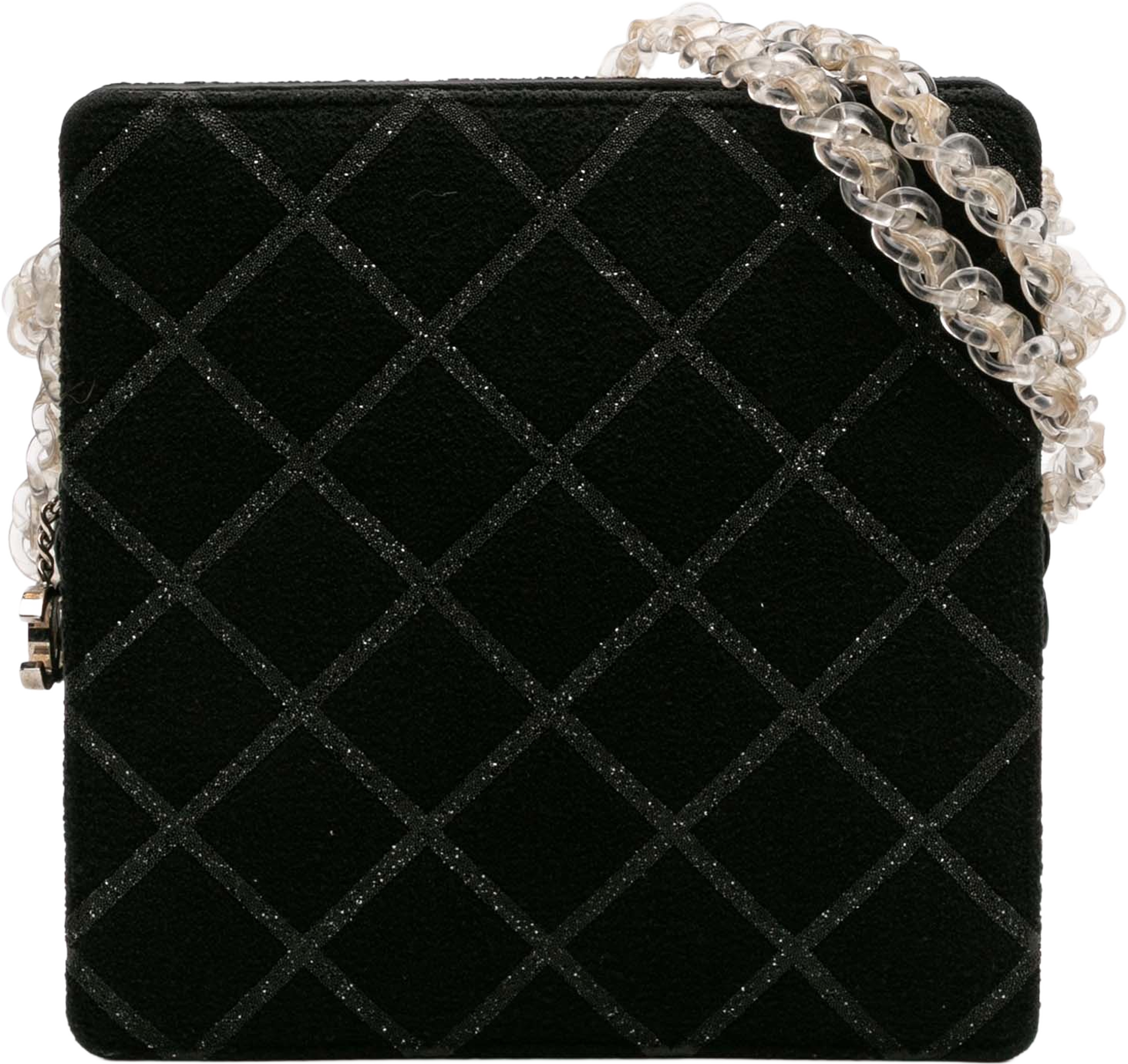 Chanel Cc Tweed Chain Fantasy Crossbody, från Luxclusif, i färgen black. Klicka för att öppna bilden i stort format
