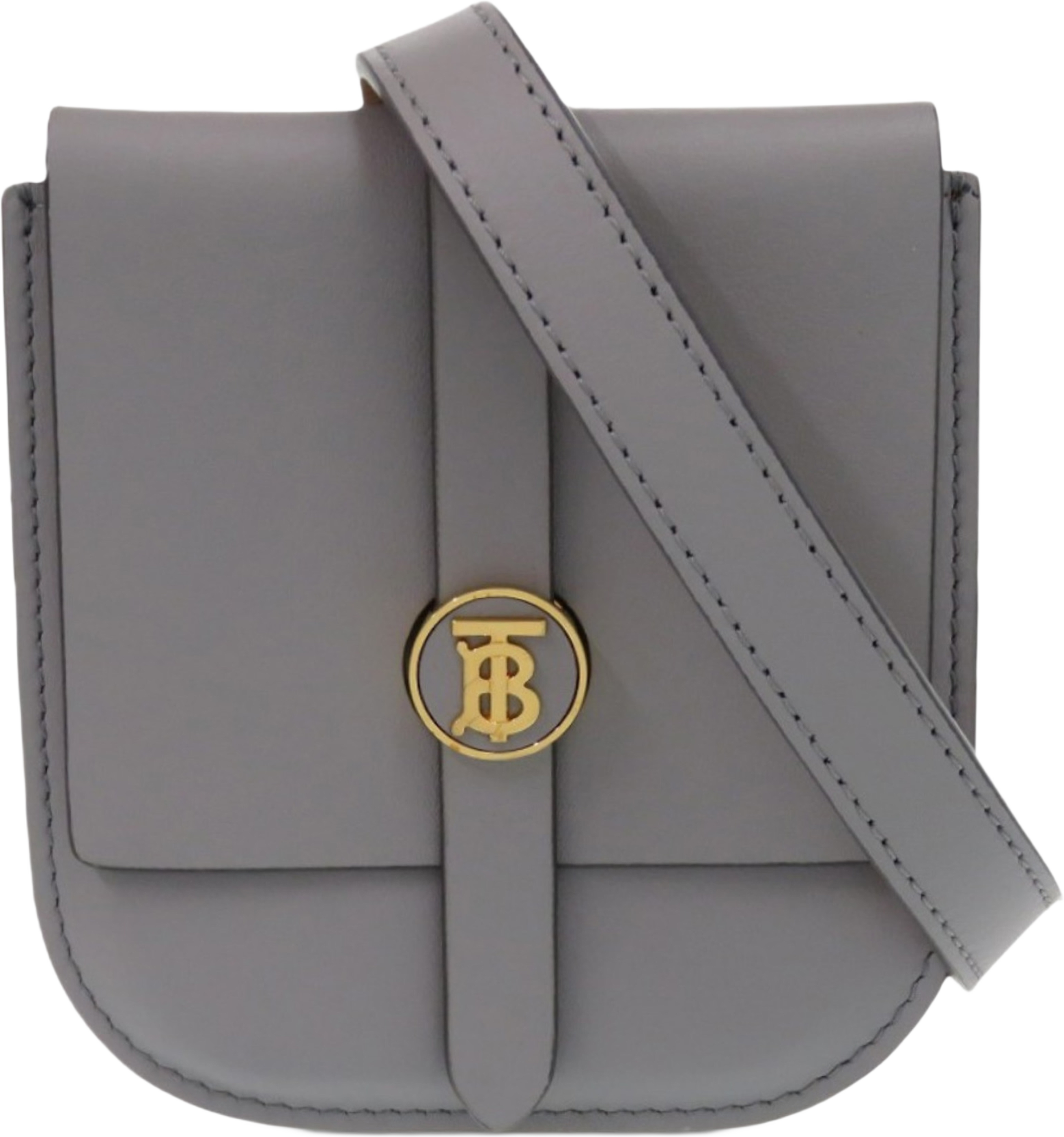 Burberry Leather Tb Anne Belt Bag, från Luxclusif, i färgen grå. Klicka för att öppna bilden i stort format