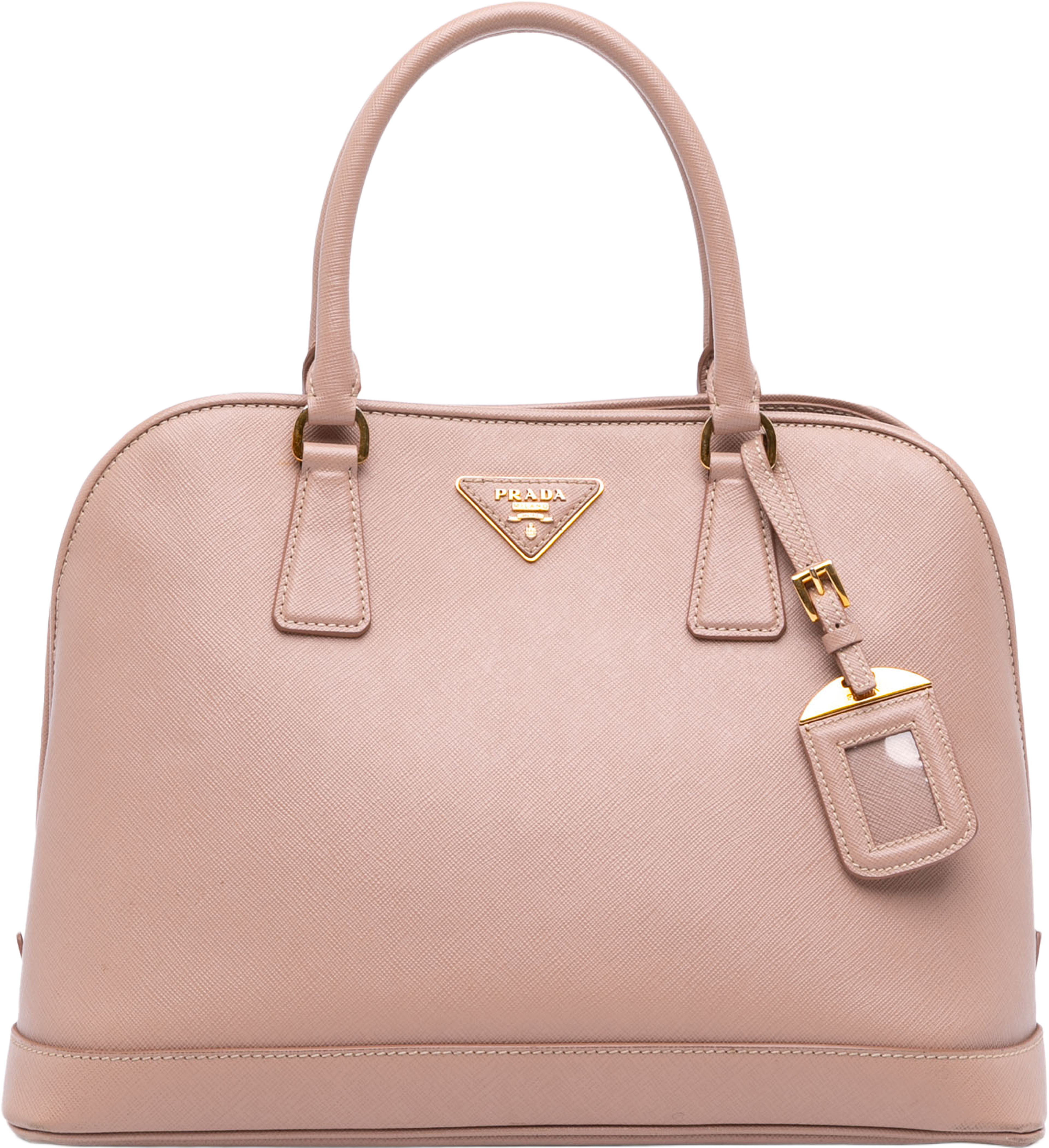 Prada Medium Saffiano Lux Open Promenade Satchel, från Luxclusif, i färgen nude. Klicka för att öppna bilden i stort format