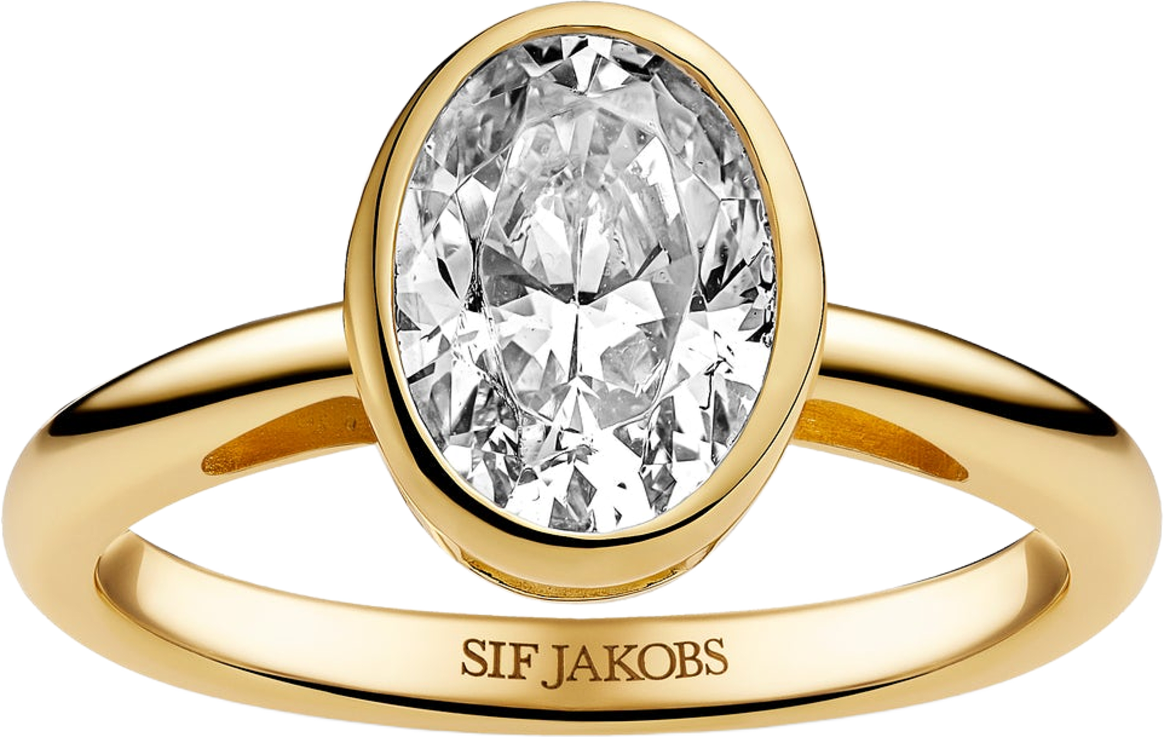 Ring Sardinien Ovale Grande, från Sif Jakobs Jewellery, i färgen 18k guldpläterad. Klicka för att öppna bilden i stort format