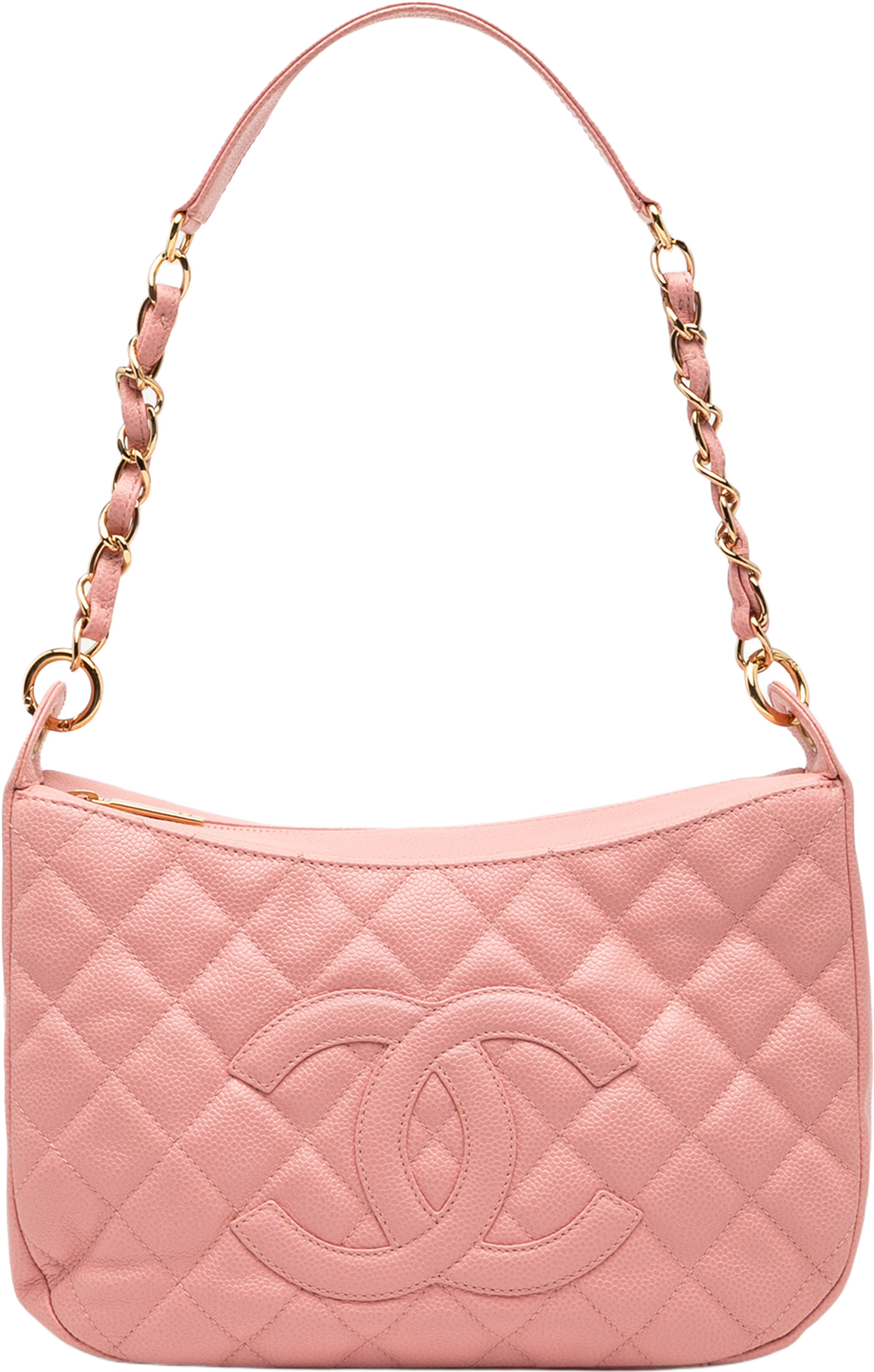 Chanel Quilted Caviar Timeless Shoulder Bag, från Luxclusif, i färgen pink. Klicka för att öppna bilden i stort format
