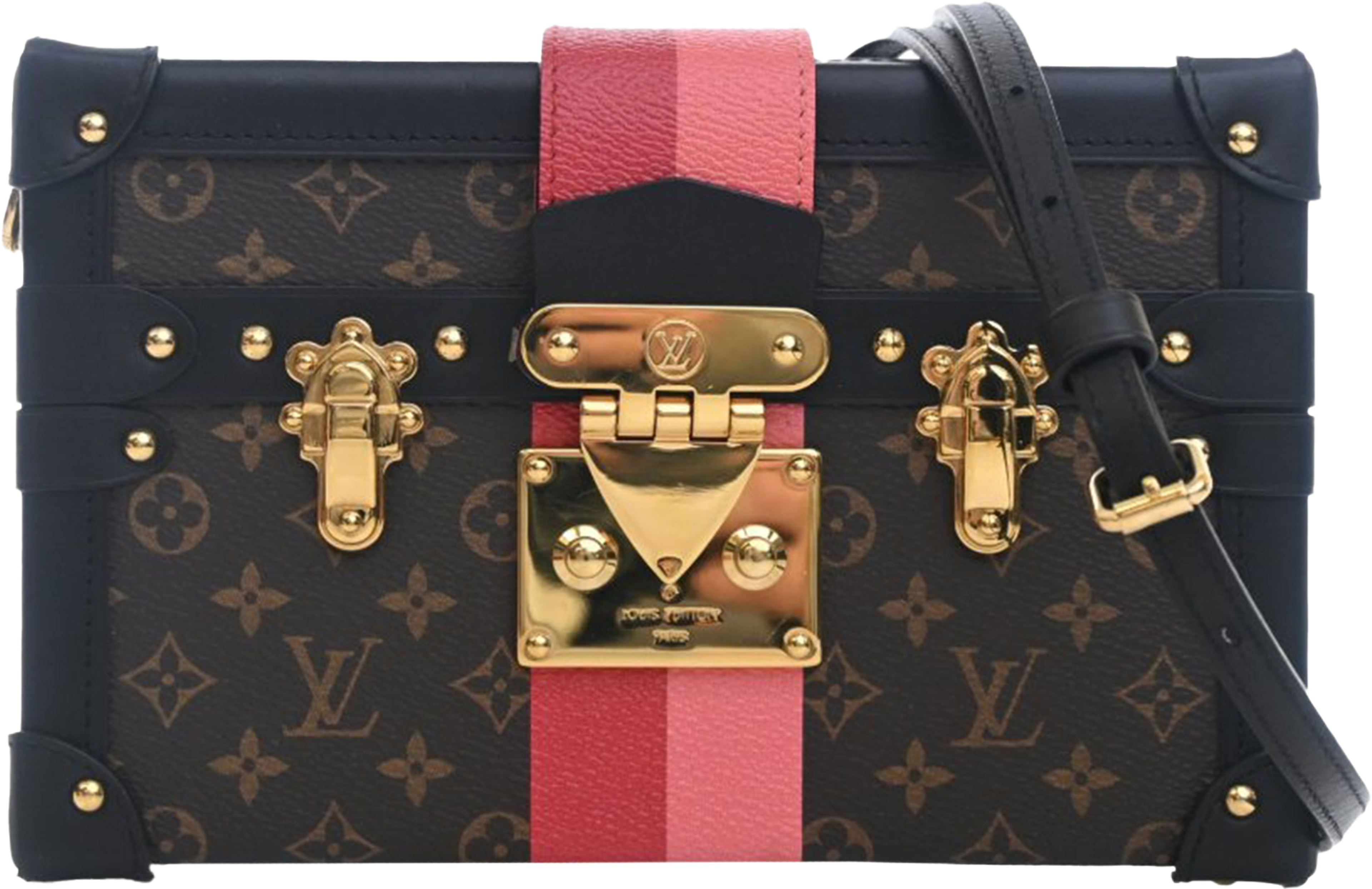 Louis Vuitton Monogram Petite Malle, från Luxclusif, i färgen brown. Klicka för att öppna bilden i stort format