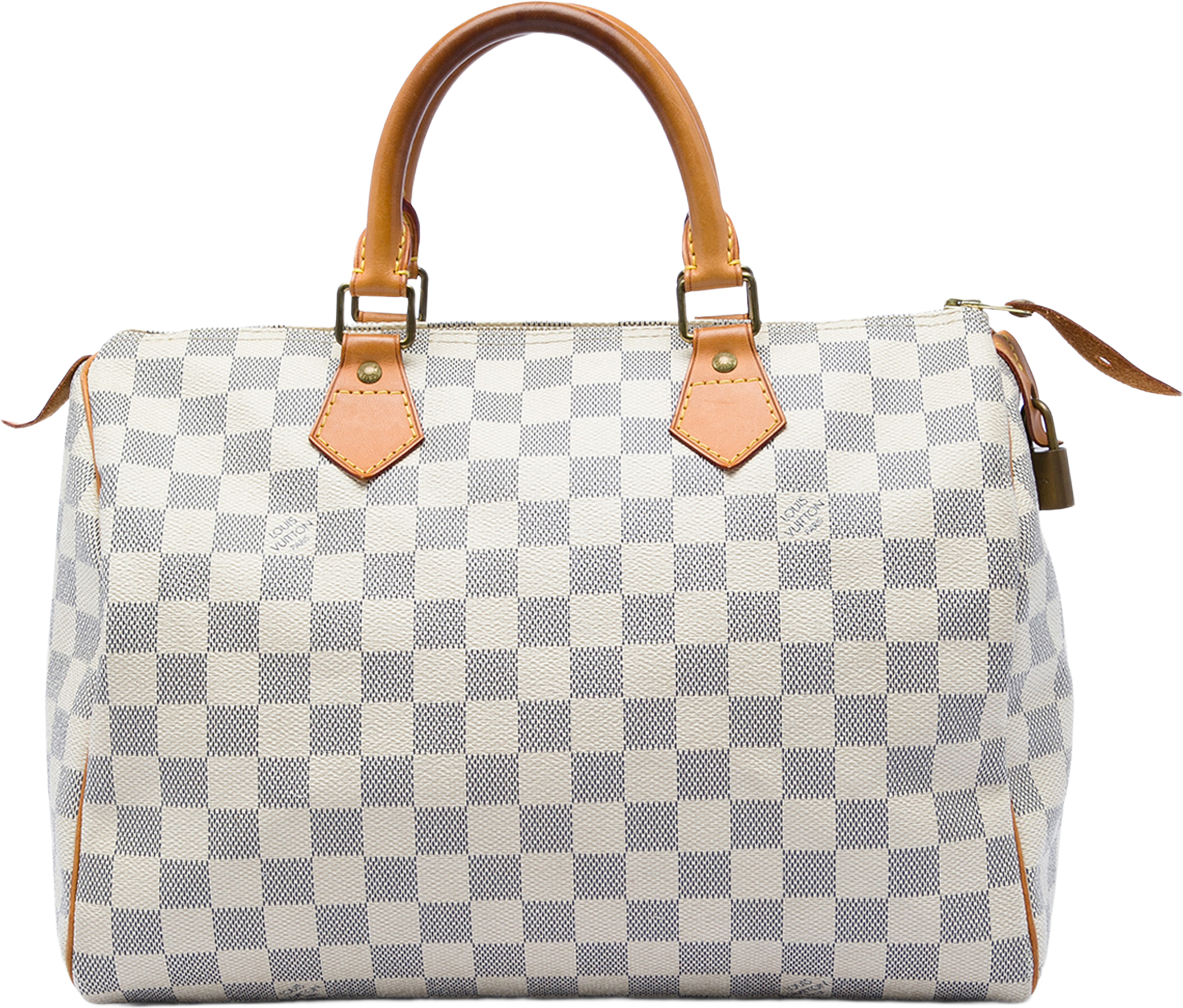 Louis Vuitton Damier Azur Speedy 30, från Luxclusif, i färgen white. Klicka för att öppna bilden i stort format