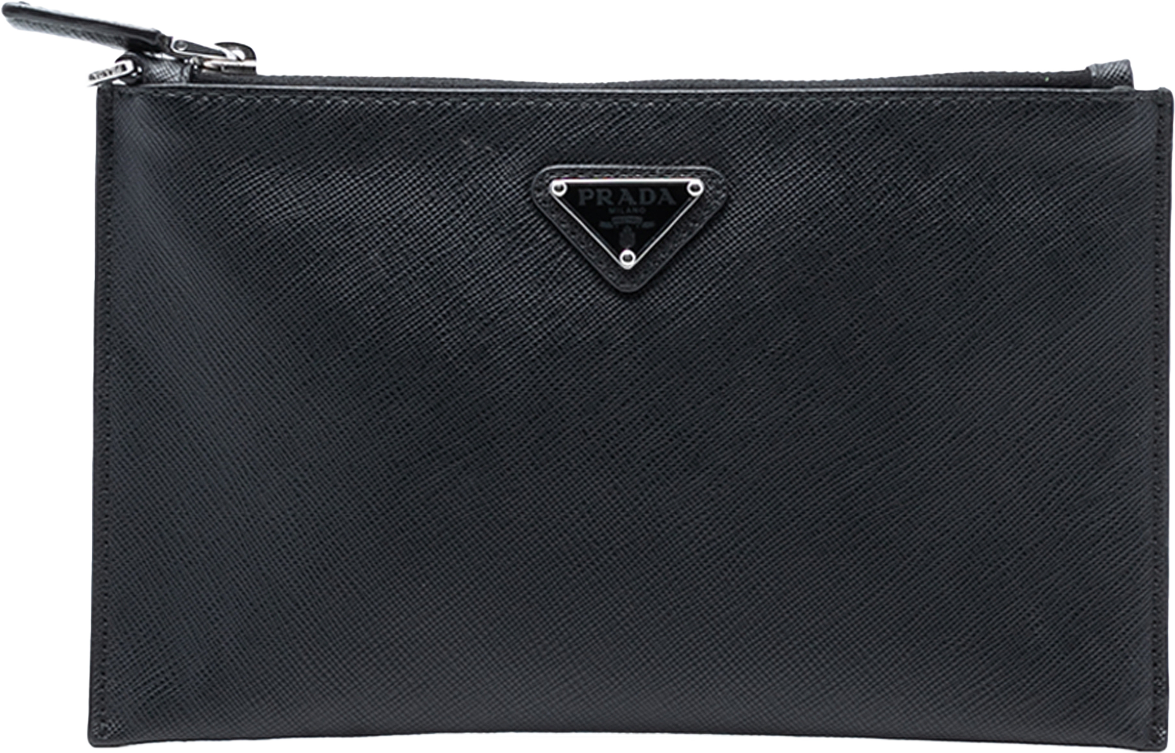 Prada Saffiano Clutch, från Luxclusif, i färgen black. Klicka för att öppna bilden i stort format