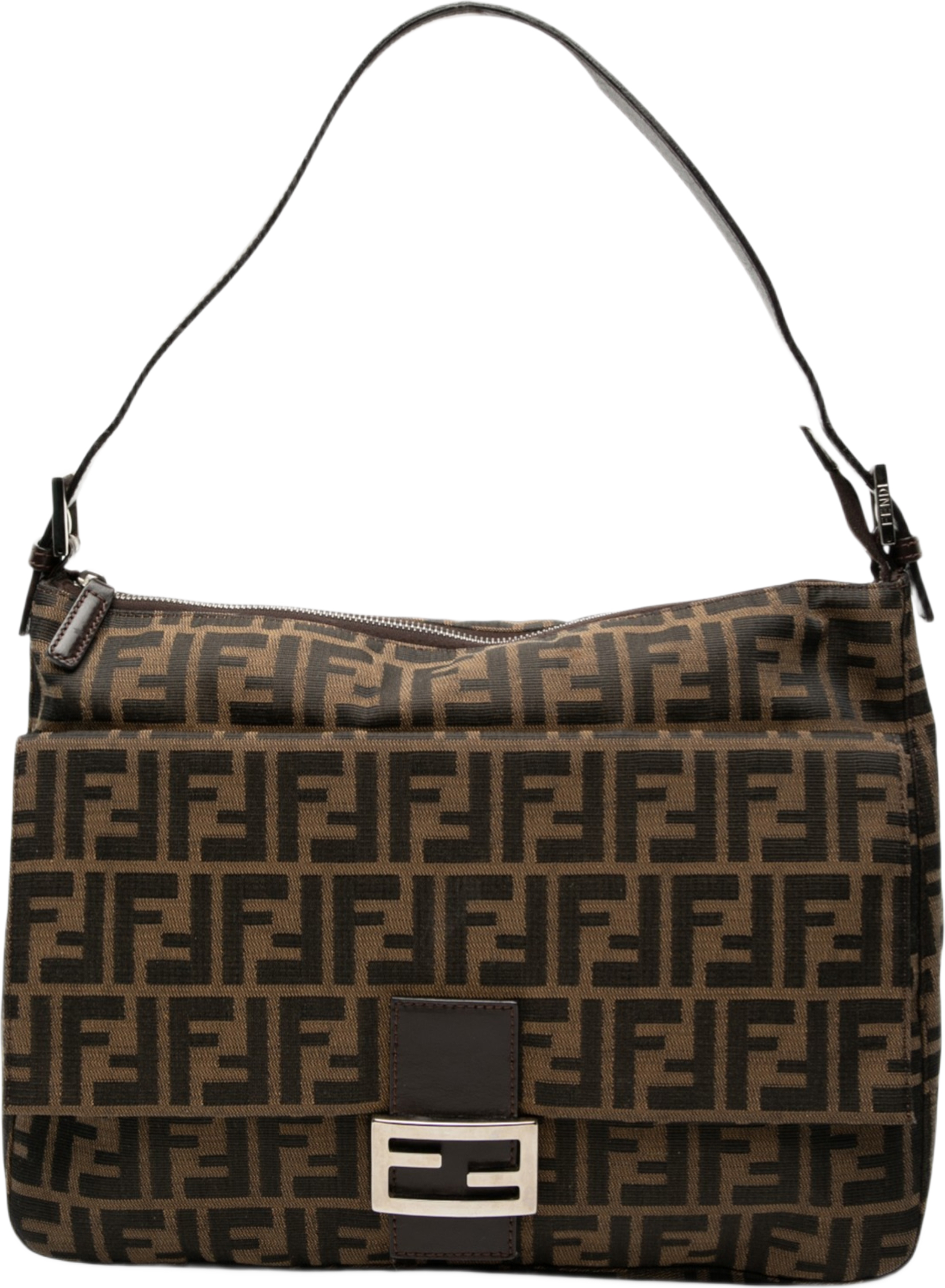 Fendi Zucca Canvas Shoulder Bag, från Luxclusif, i färgen brown. Klicka för att öppna bilden i stort format