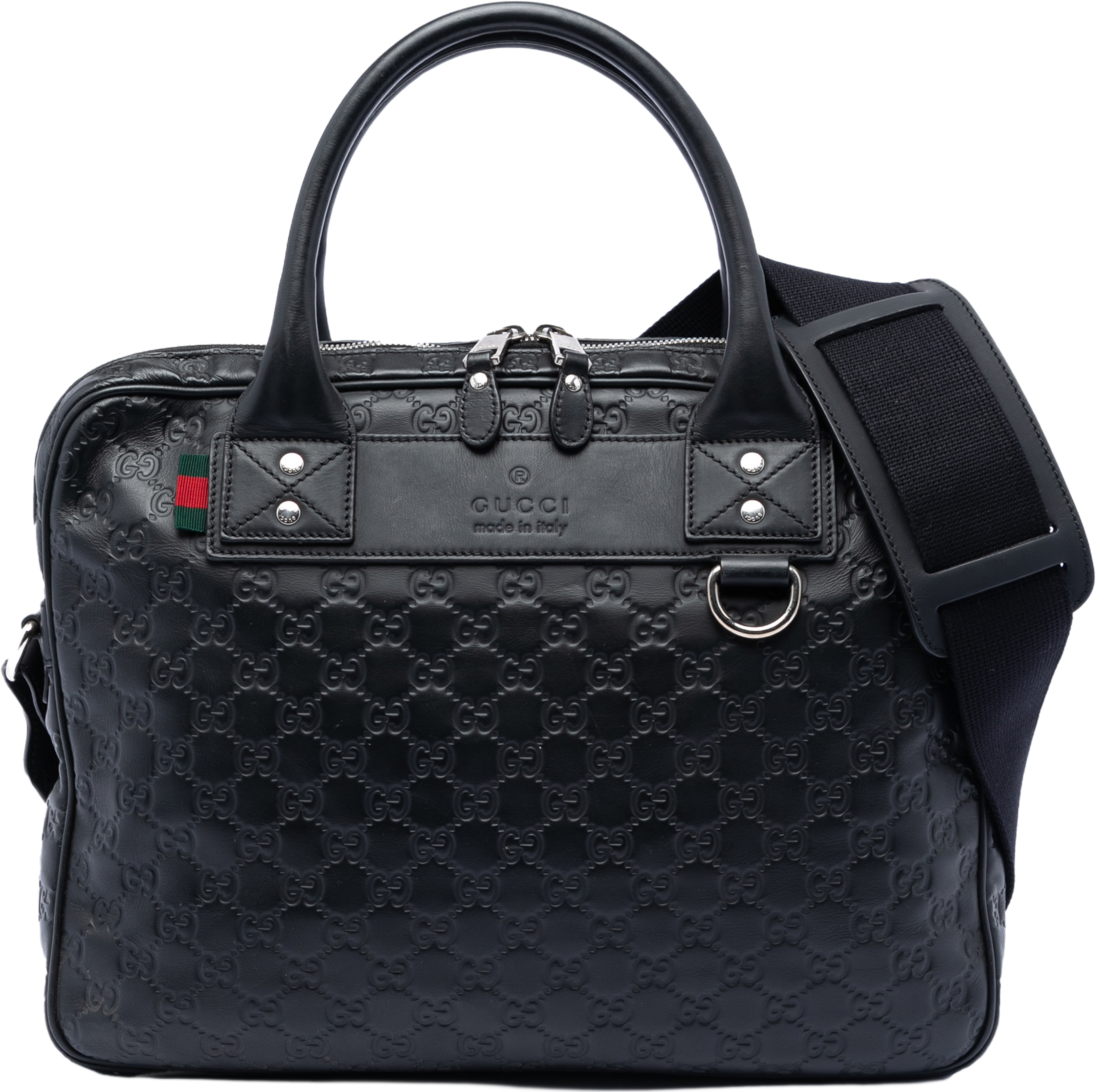 Gucci Guccissima Web Business Bag, från Luxclusif, i färgen black. Klicka för att öppna bilden i stort format