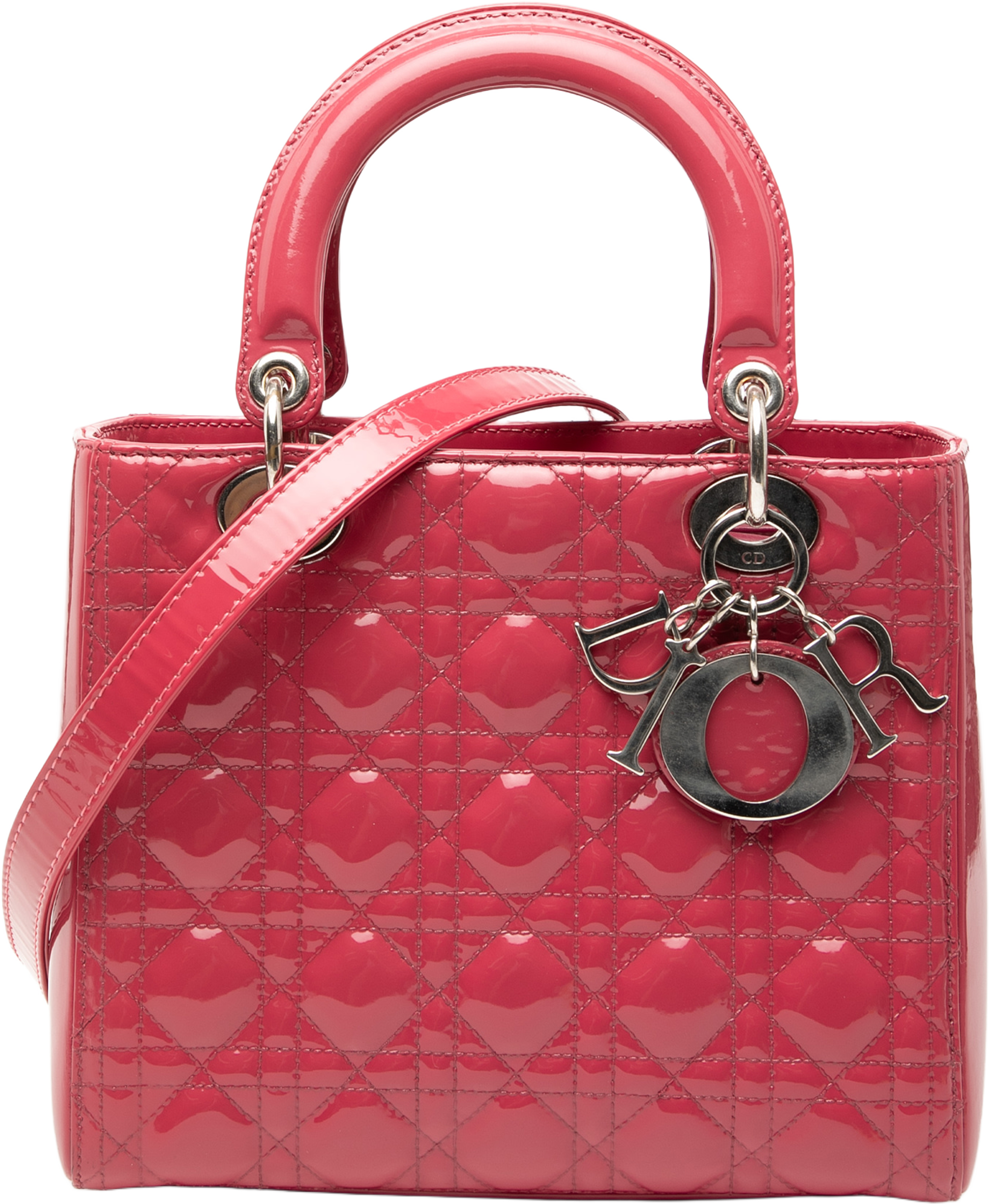 Dior Medium Patent Cannage Lady Dior, från Luxclusif, i färgen blush. Klicka för att öppna bilden i stort format