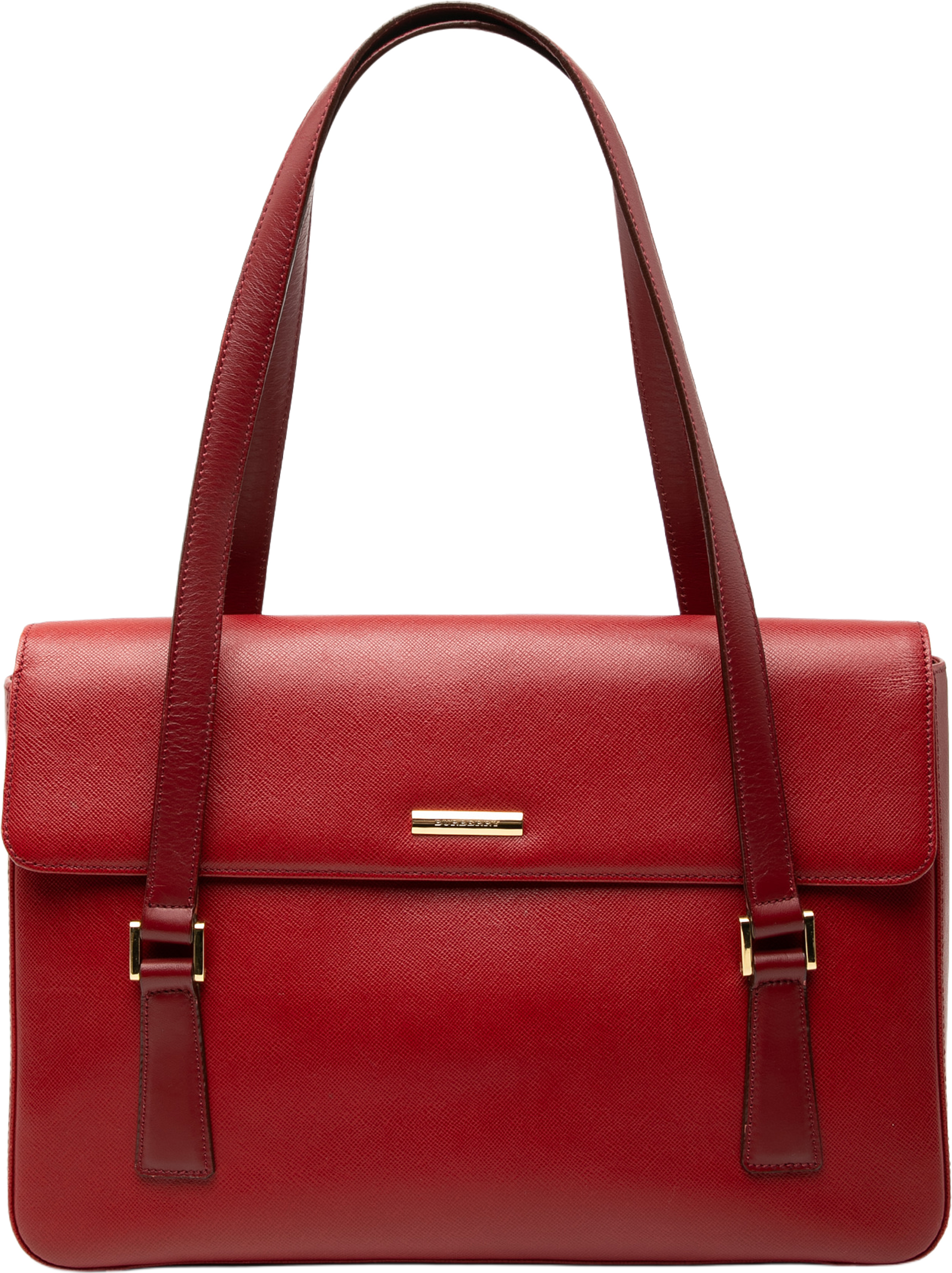 Burberry Leather Handbag, från Luxclusif, i färgen red. Klicka för att öppna bilden i stort format