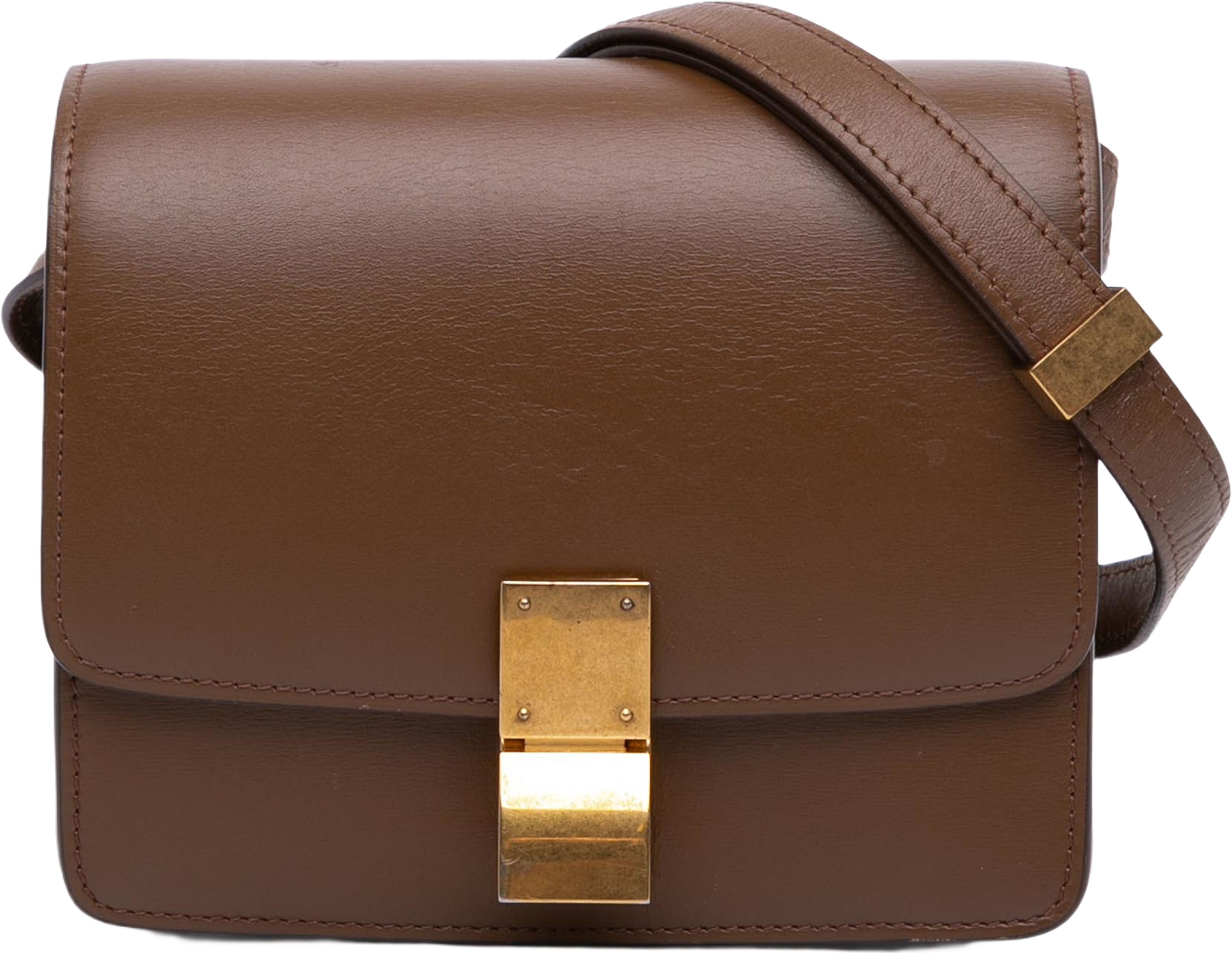 Celine Small Calfskin Classic Box, från Luxclusif, i färgen brown.