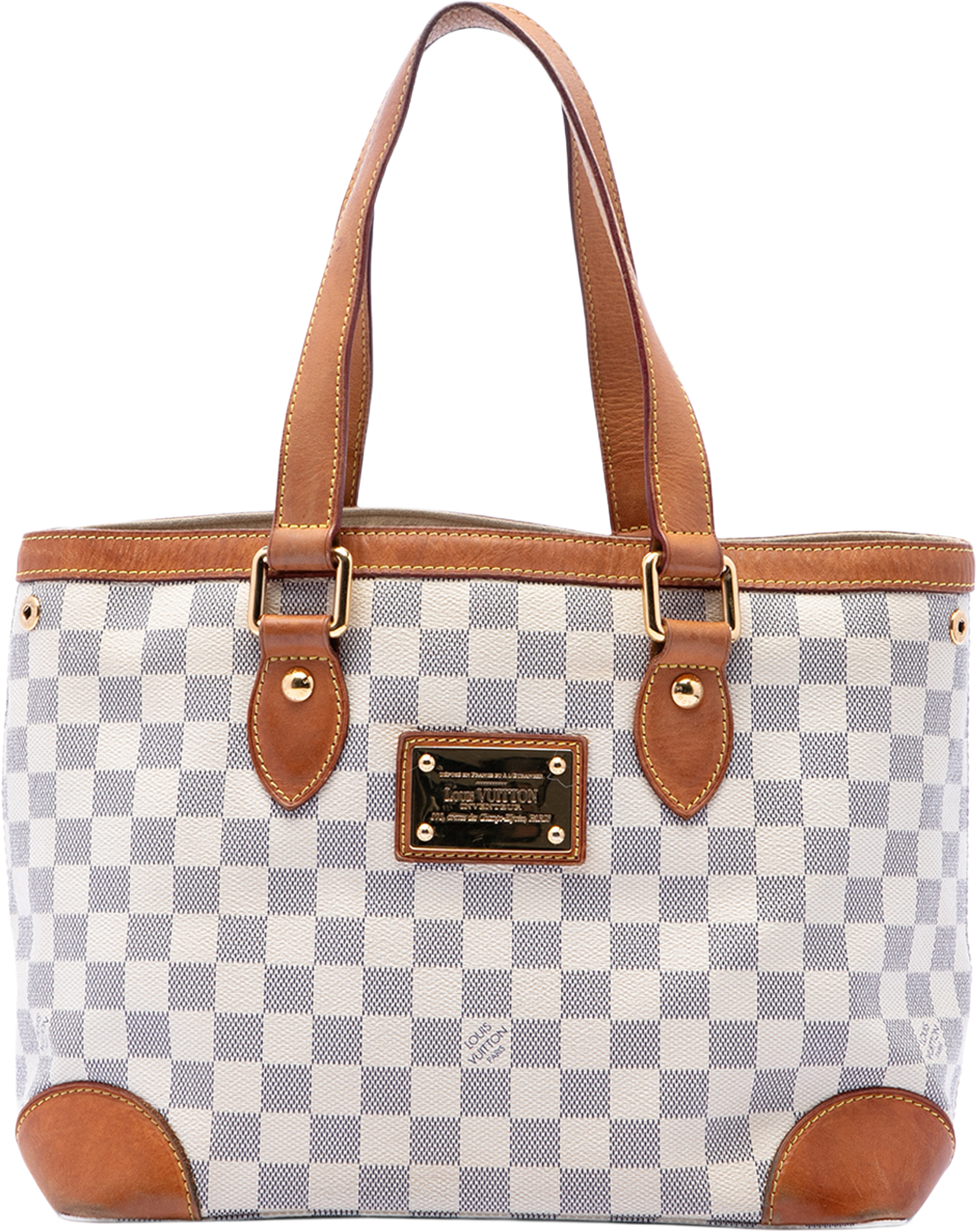 Louis Vuitton Damier Azur Hampstead Pm, från Luxclusif, i färgen white. Klicka för att öppna bilden i stort format