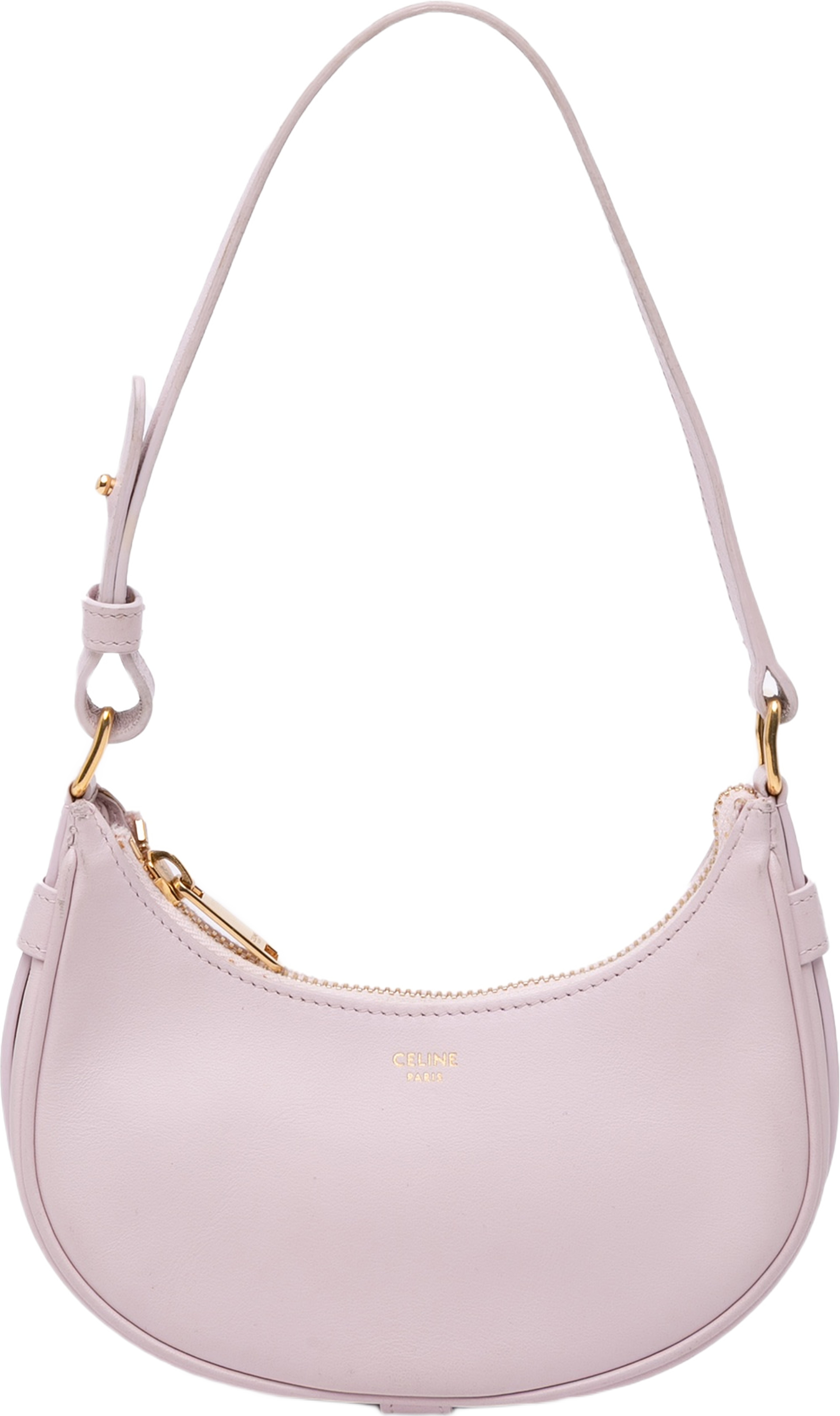 Celine Mini Smooth Calfskin Ava Shoulder Bag, från Luxclusif, i färgen light pink.