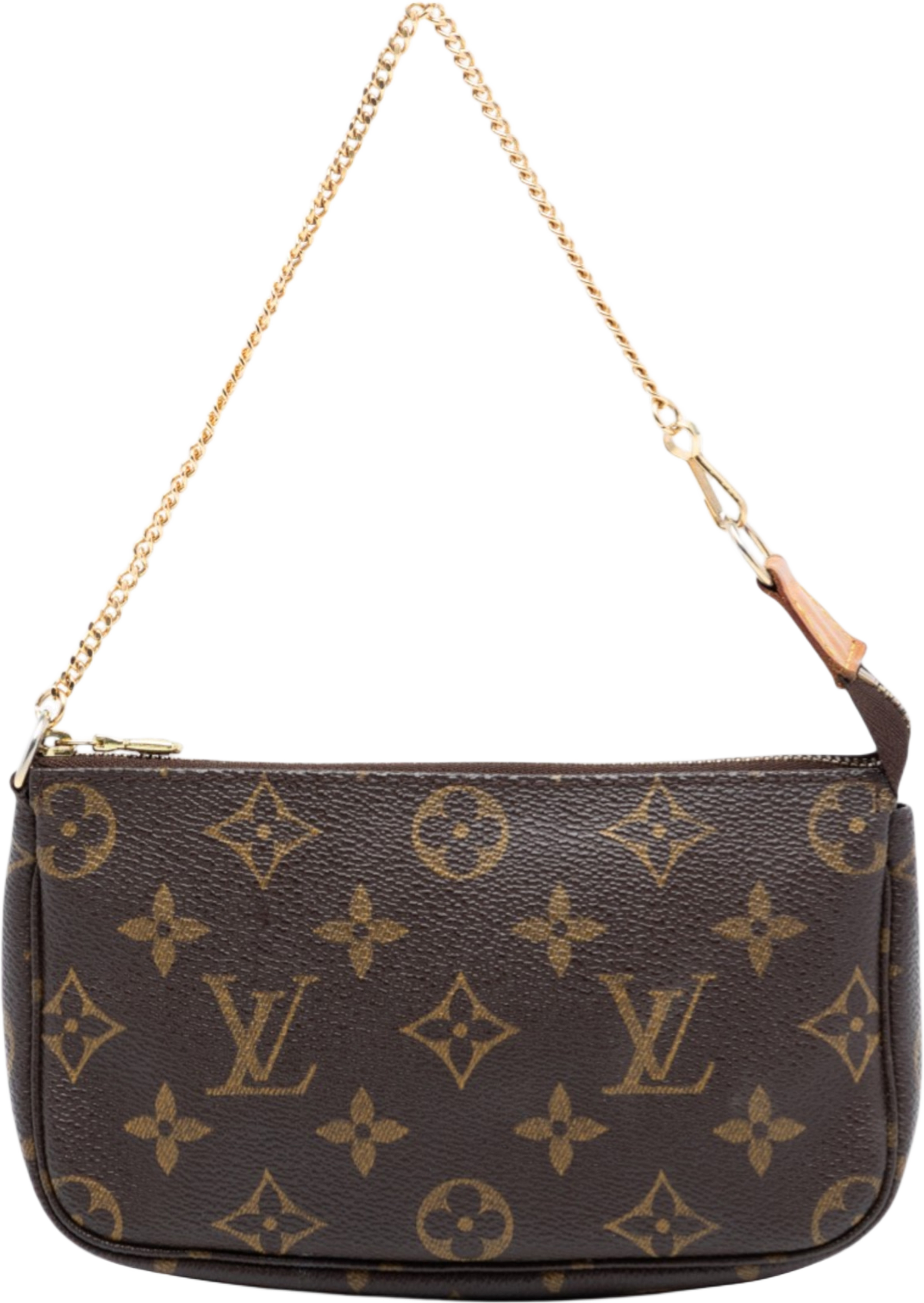 Louis Vuitton Monogram Mini Pochette Accessoires, från Luxclusif, i färgen brown. Klicka för att öppna bilden i stort format