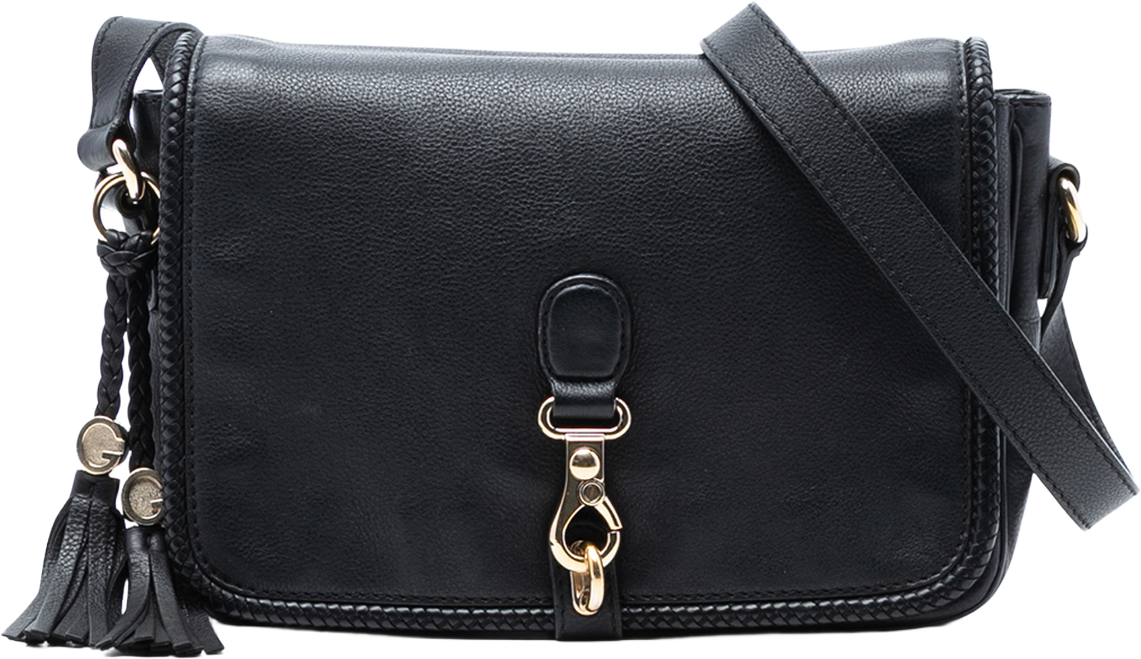 Gucci Leather Marrakech Crossbody, från Luxclusif, i färgen black. Klicka för att öppna bilden i stort format