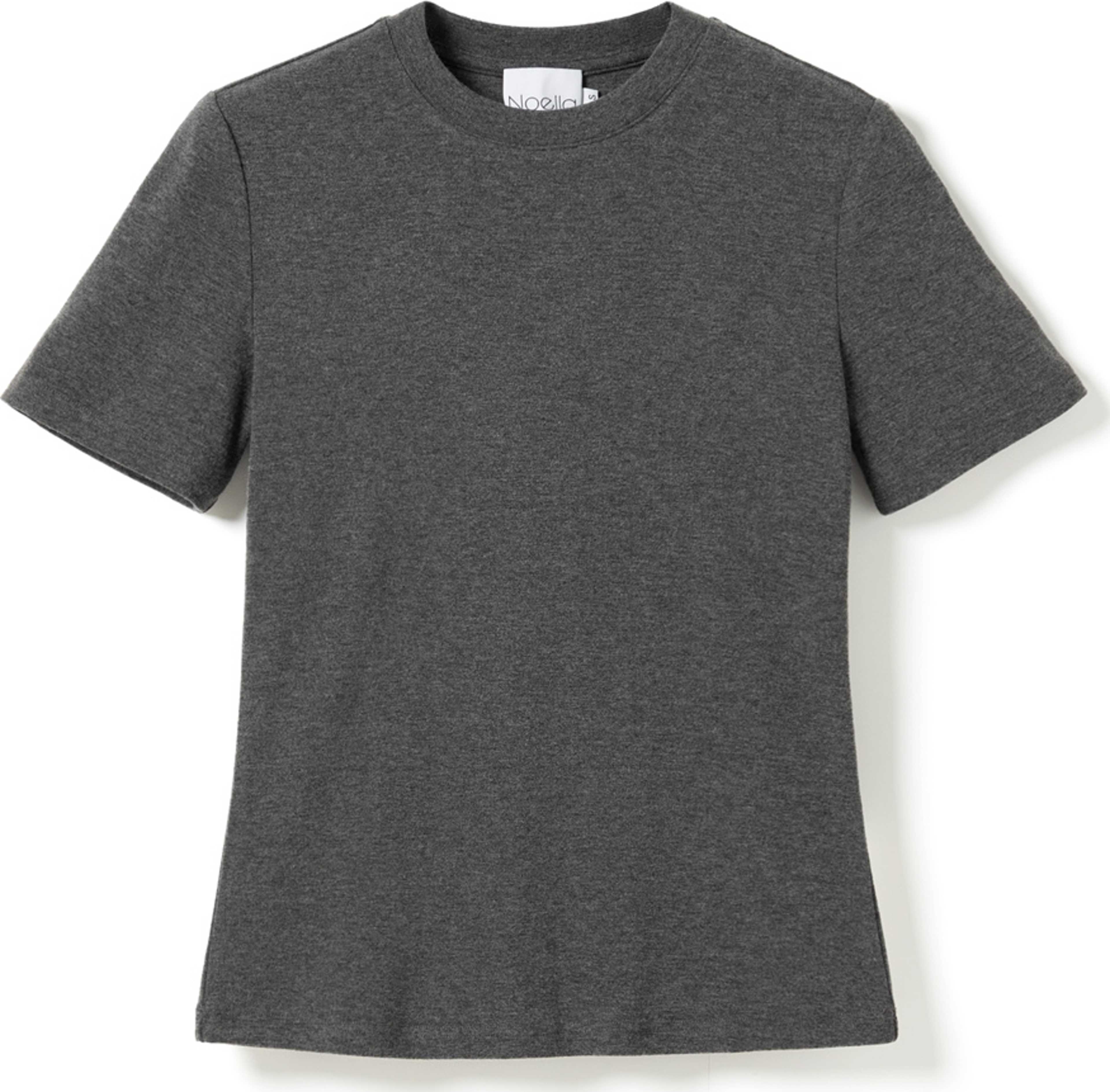 Lidie Ss Top - Dark Grey Melange, från Noella, i färgen dark grey melange. Klicka för att öppna bilden i stort format