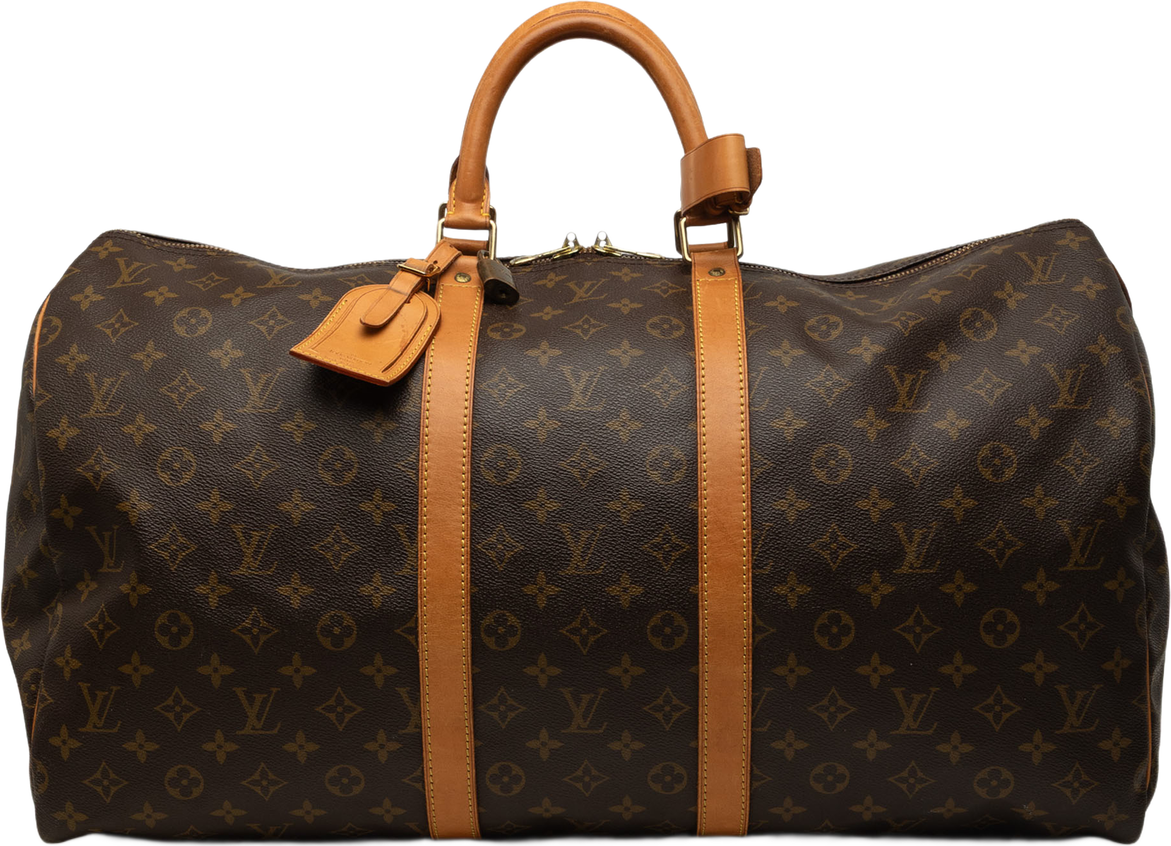 Louis Vuitton Monogram Keepall 55, från Luxclusif, i färgen brun. Klicka för att öppna bilden i stort format