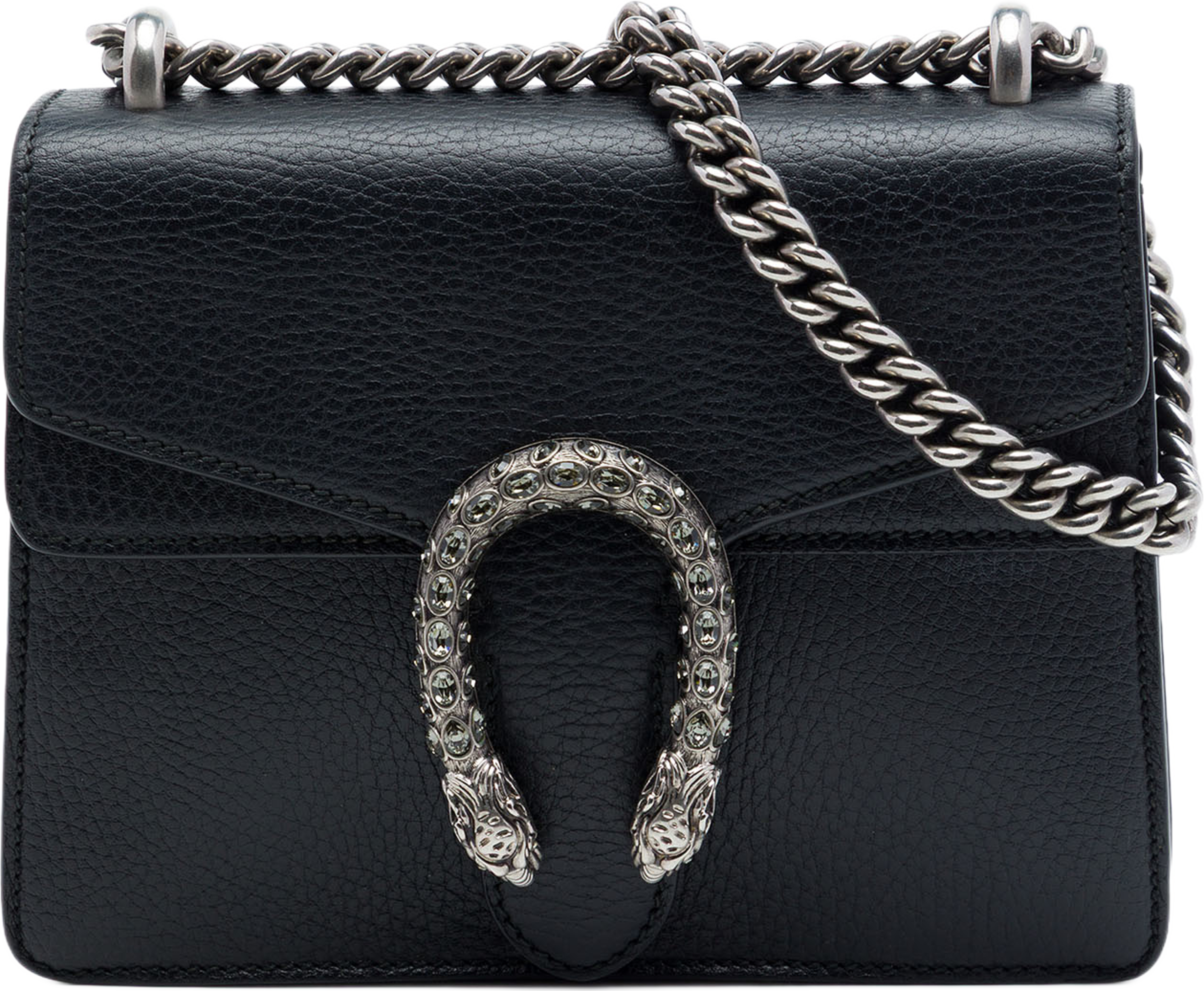 Gucci Small Calfskin Dionysus  Crossbody, från Luxclusif, i färgen svart. Klicka för att öppna bilden i stort format