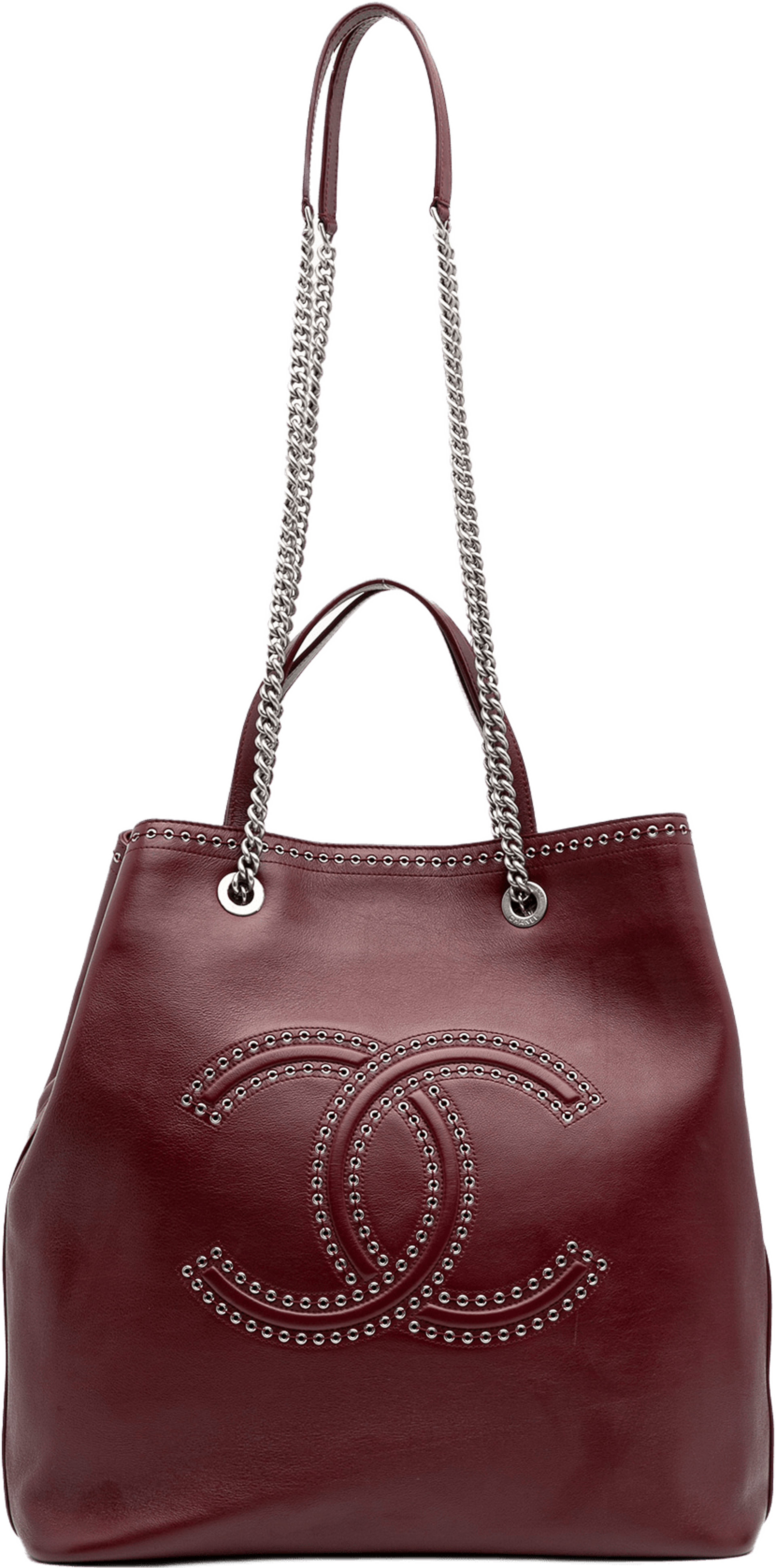Chanel Large Calfskin Coco Eyelets Shopping Tote