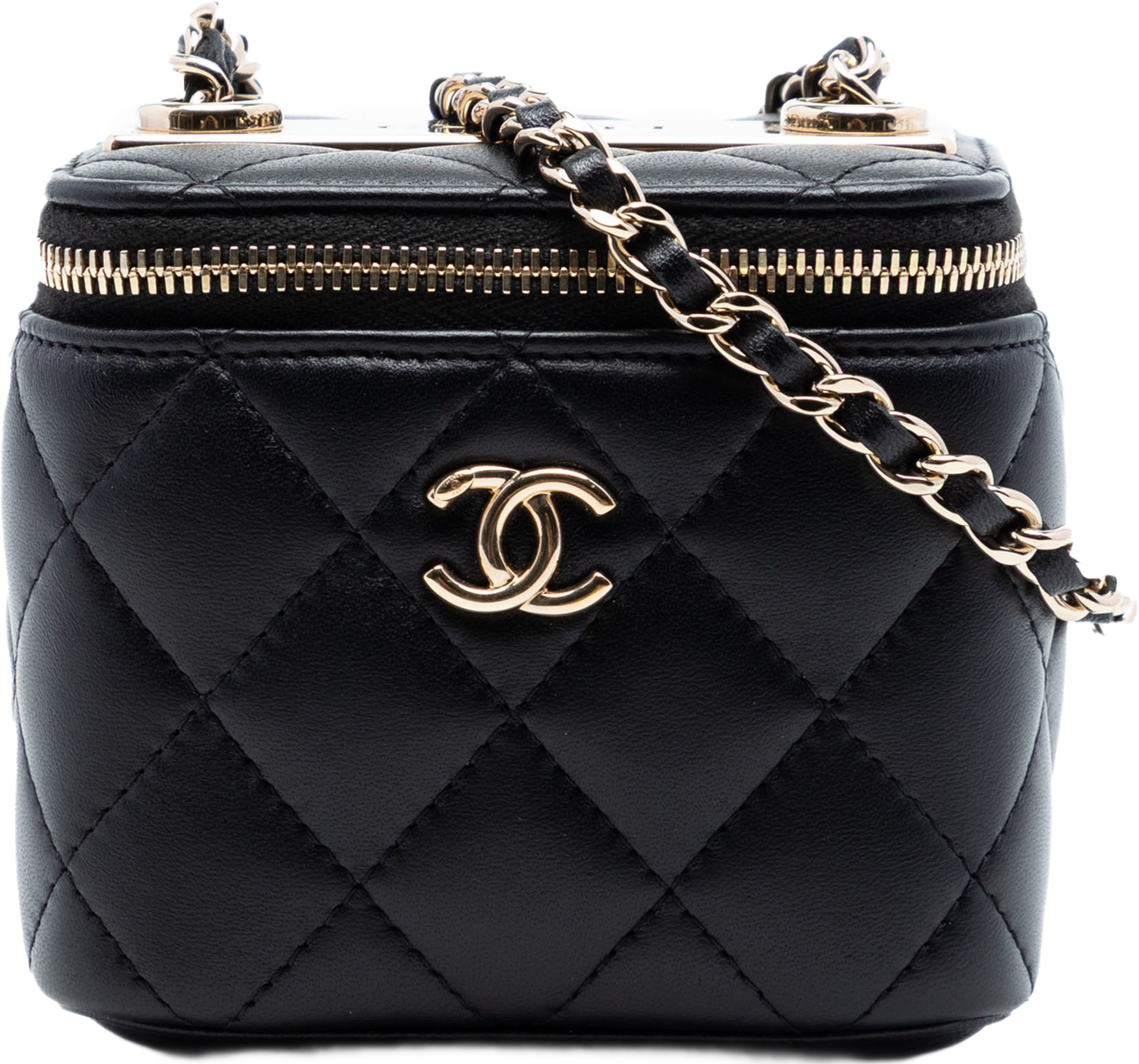 Chanel Mini Quilted Lambskin Trendy Cc Vanity Case, från Luxclusif, i färgen black. Klicka för att öppna bilden i stort format